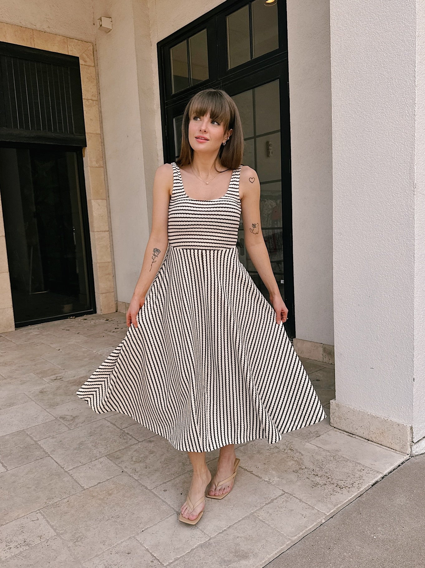dRA Audrey Dress - Mocha Stripe