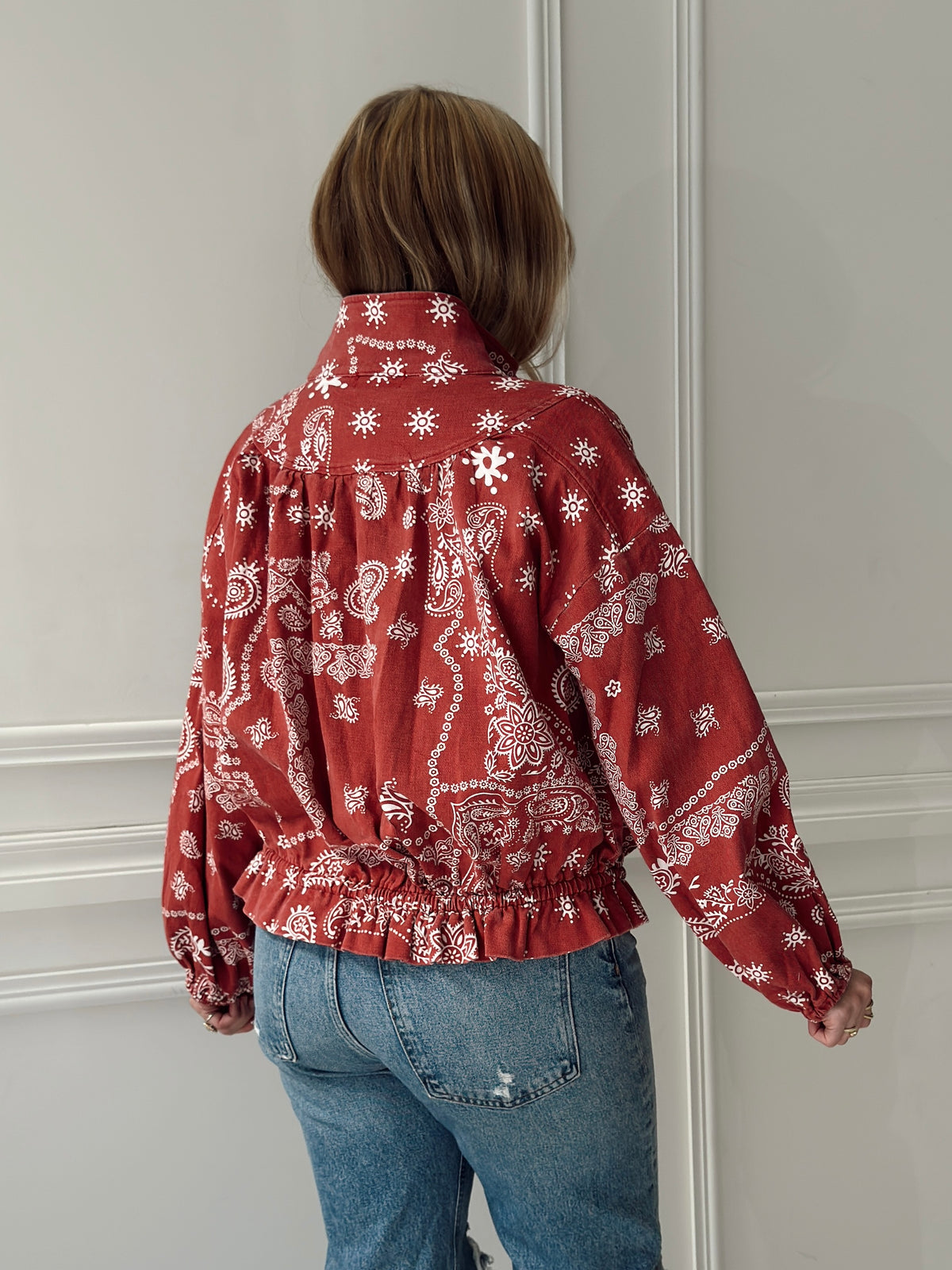 Chloe Bandana Print Bomber Jacket