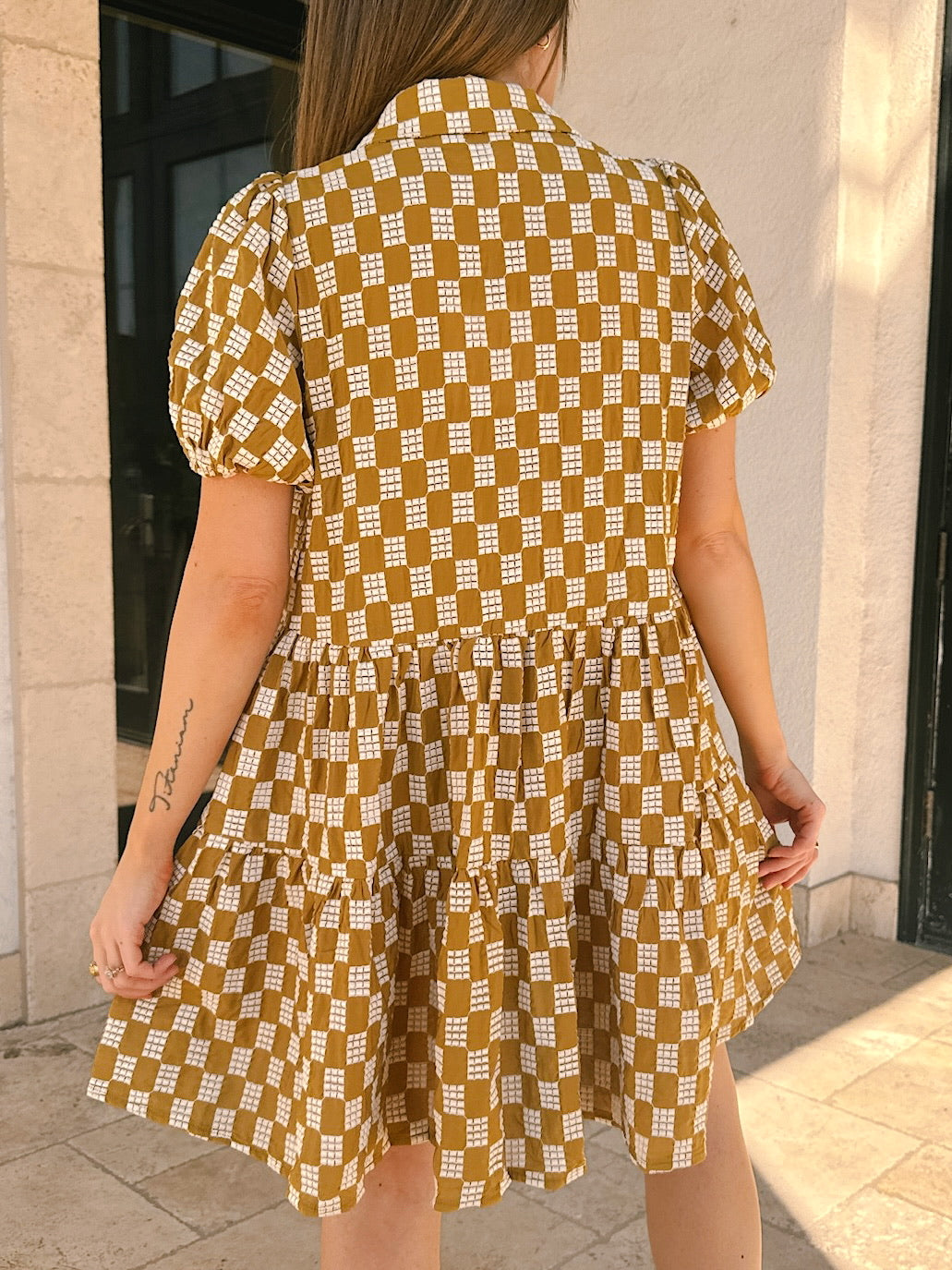 Meet Me in Santorini Button Down Dress - Terracotta Weave
