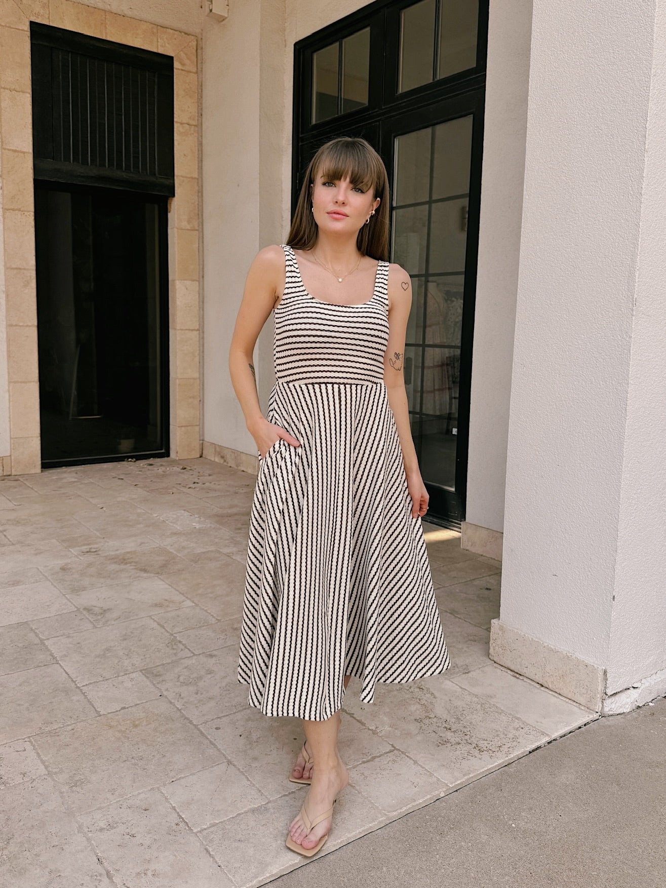 dRA Audrey Dress - Mocha Stripe