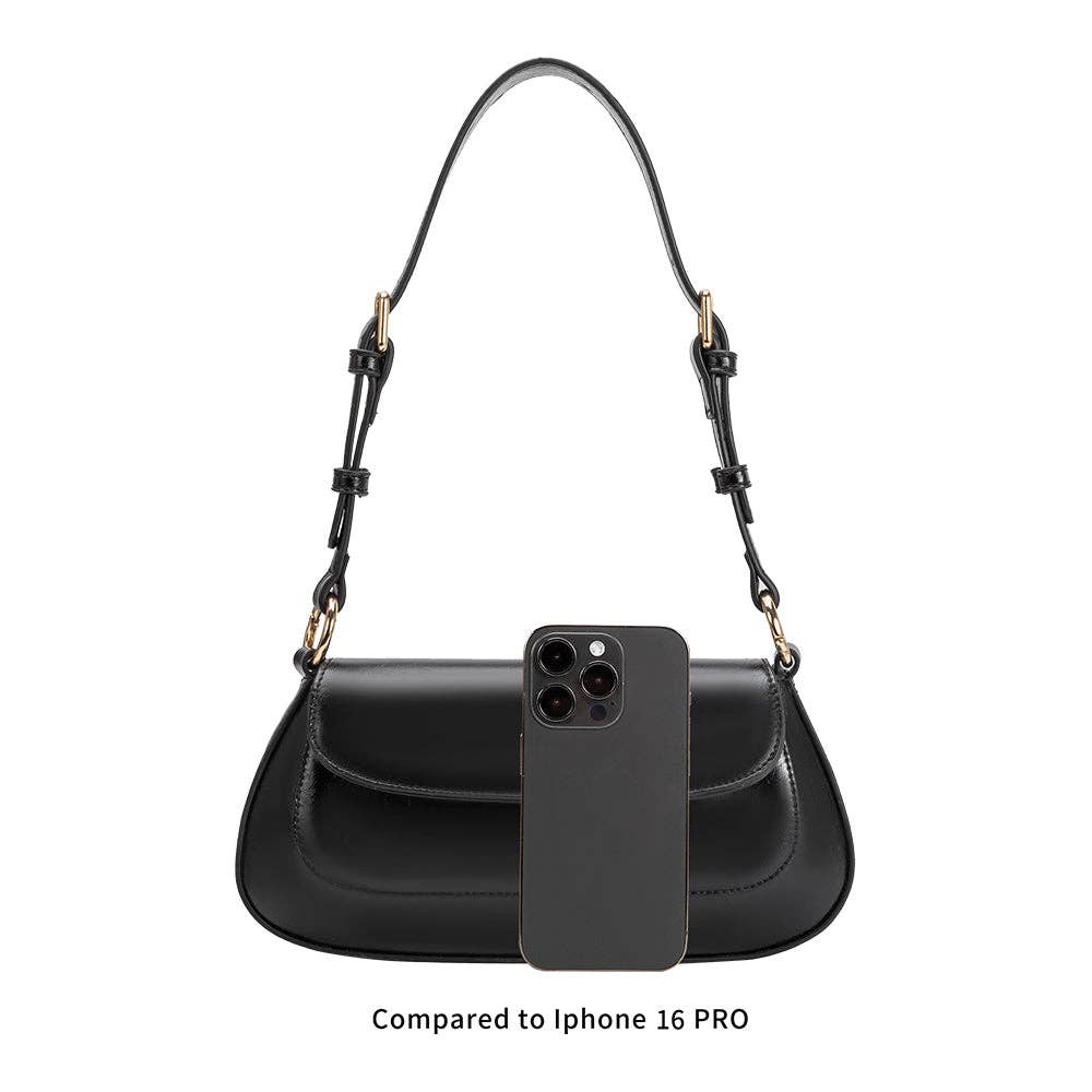 Amari Black Recycled Vegan Shoulder Bag