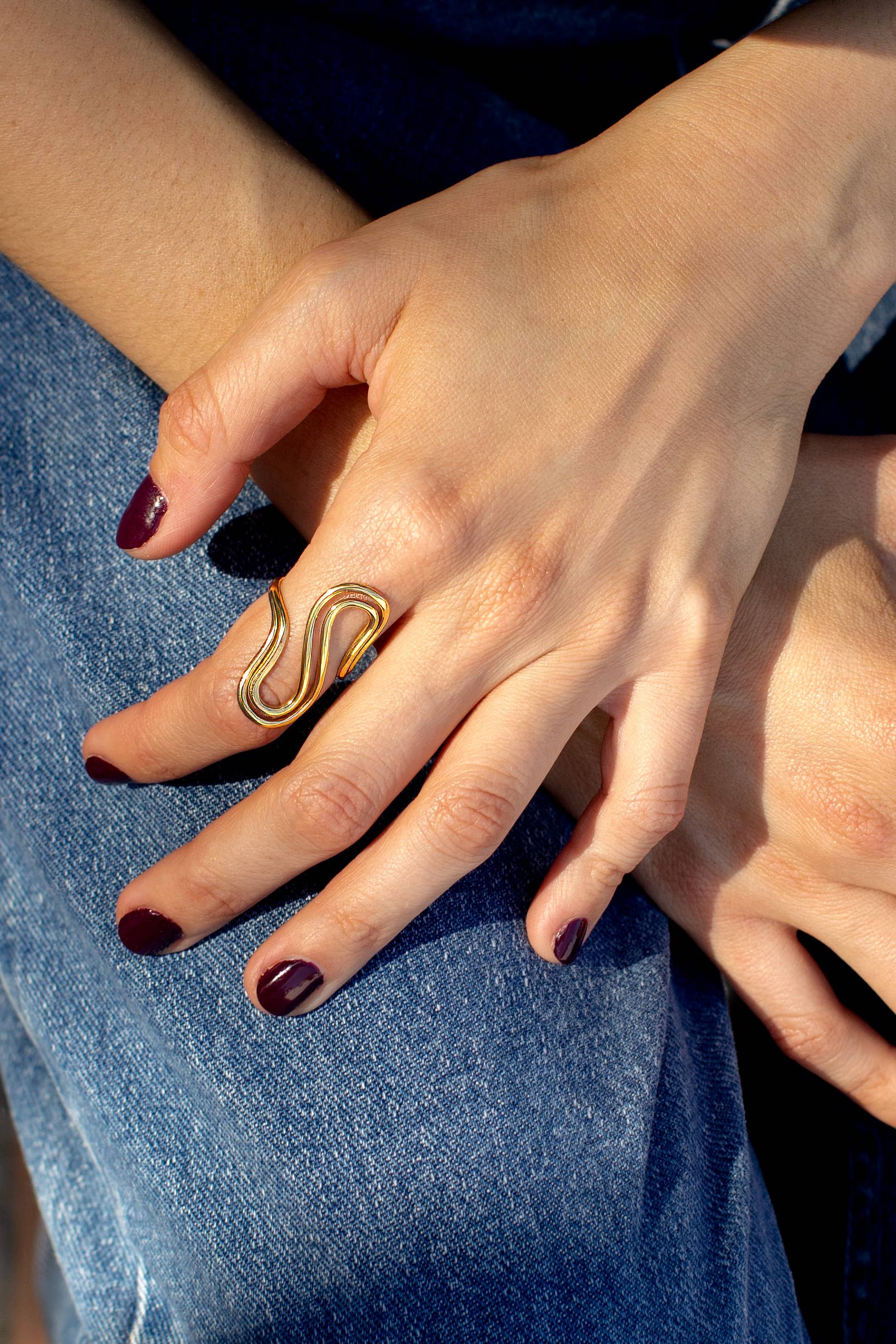 Peter + June Between Two Rivers Ring - 18K Gold Plated