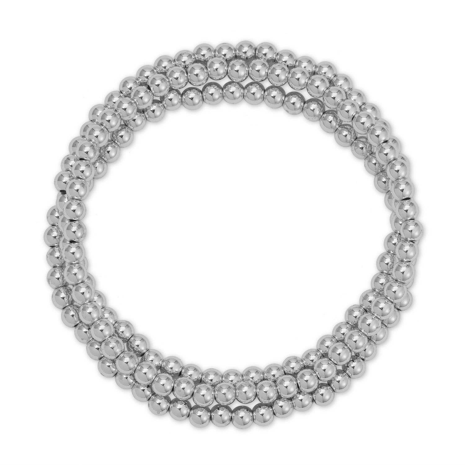 4mm Bead Stretch Bracelets: Gold