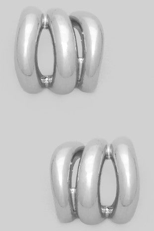 Triple Brass Hoops