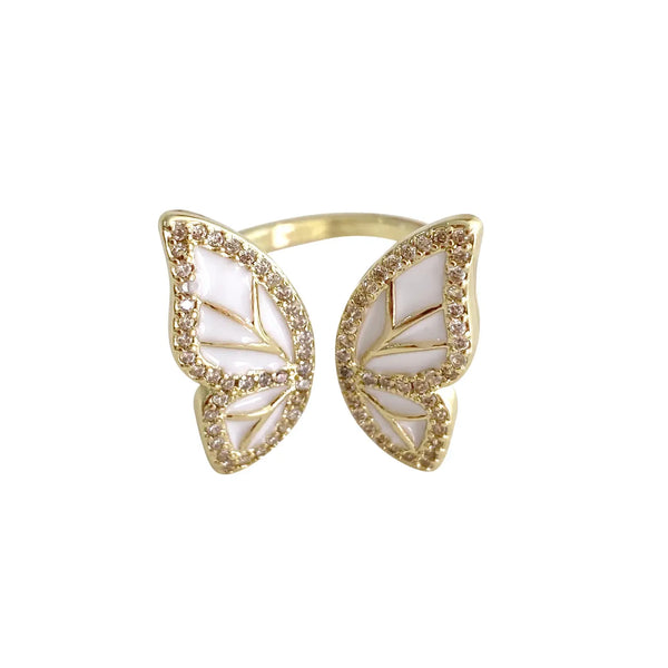 Gemelli Enamel Butterfly Ring
