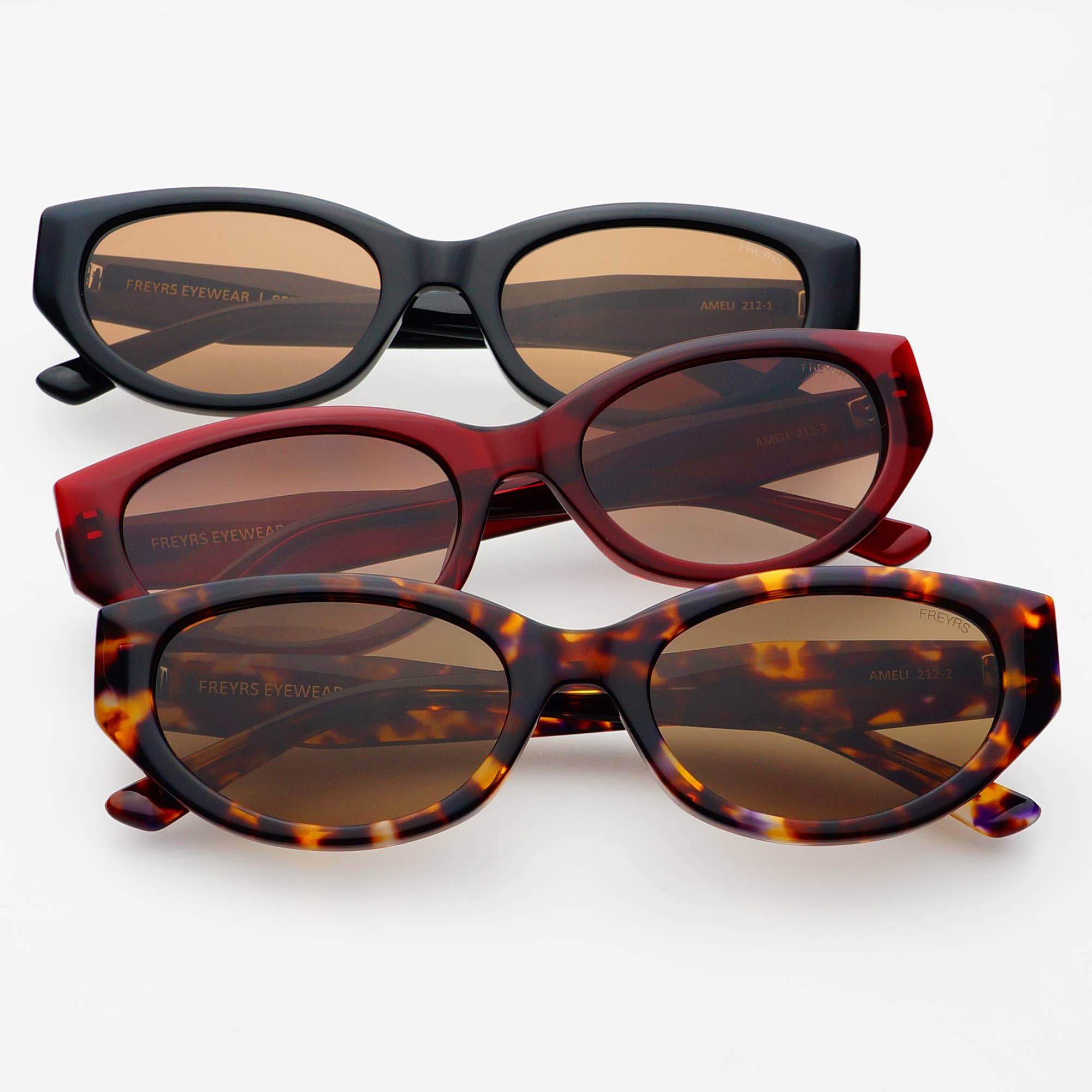 Freyrs Ameli Acetate Cat-Eye Sunglasses: Red