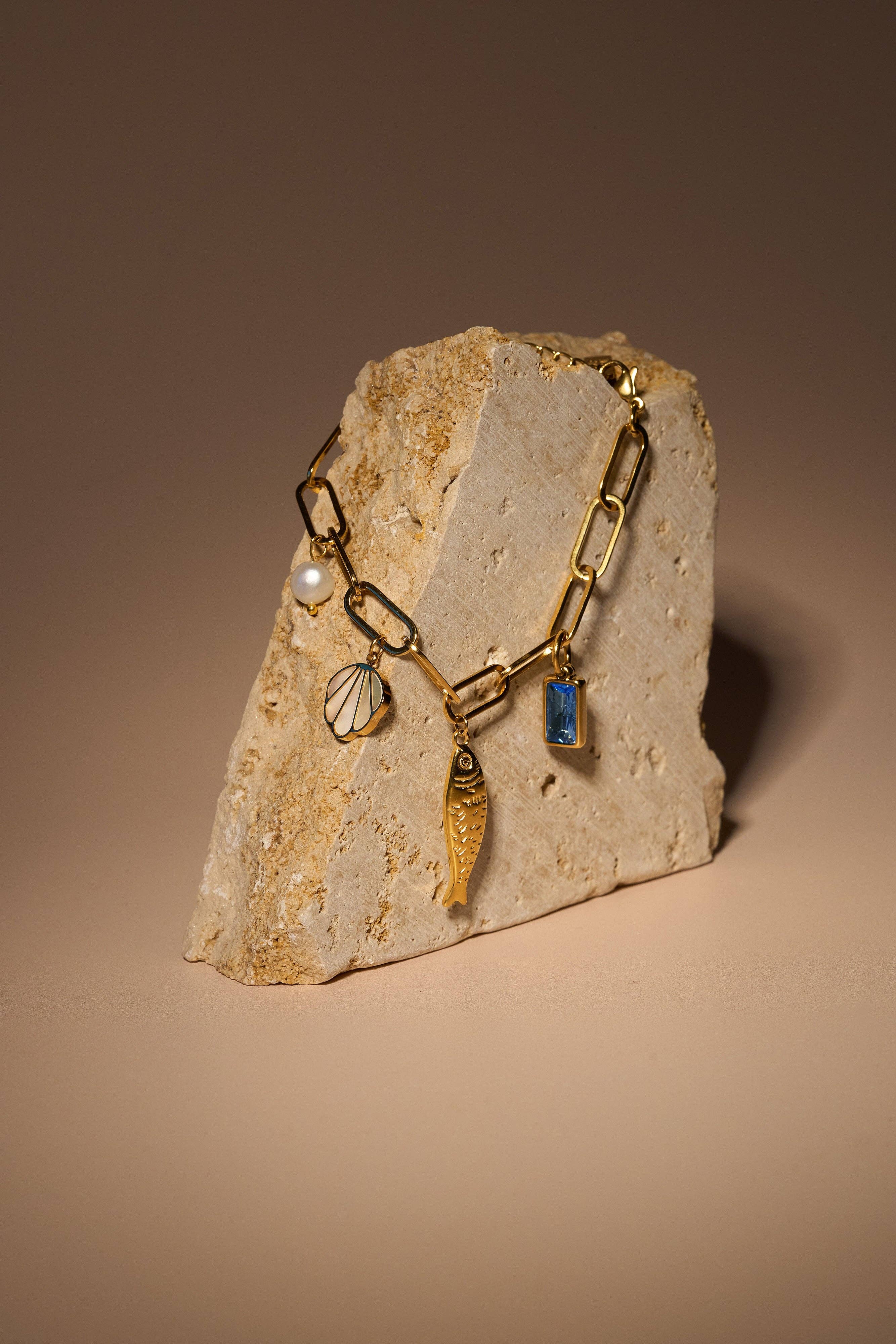 Lagoon Charm Bracelet - 18K Gold Plated