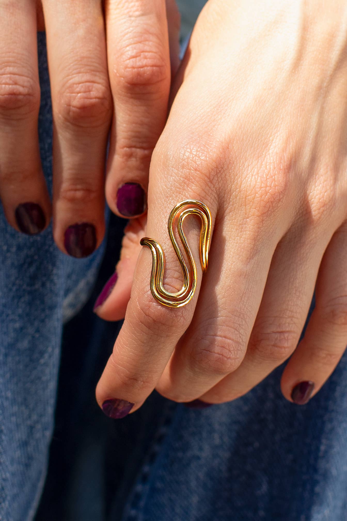 Peter + June Between Two Rivers Ring - 18K Gold Plated