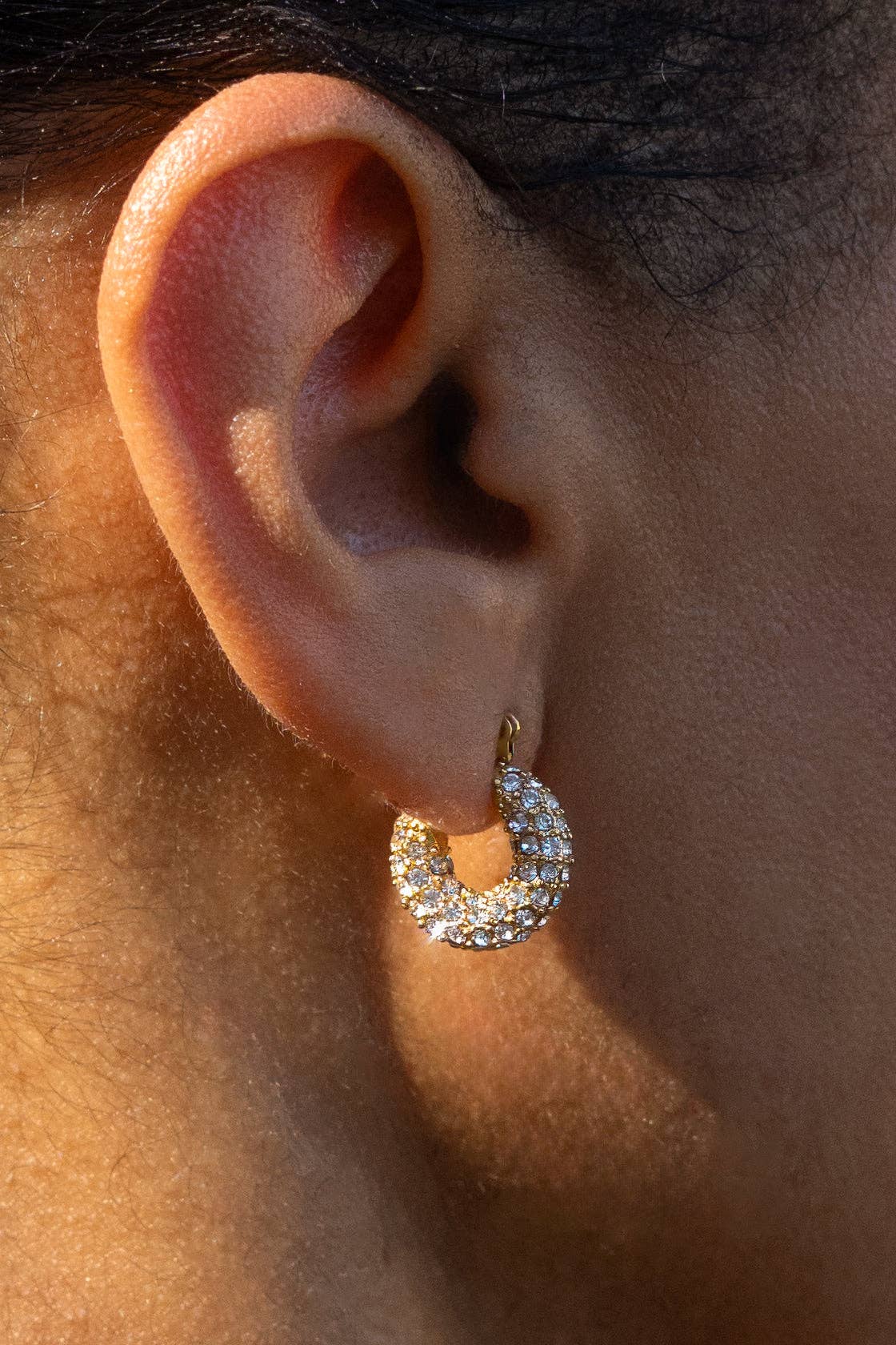 Shimmer Mini Hoops - 18K Gold Plated