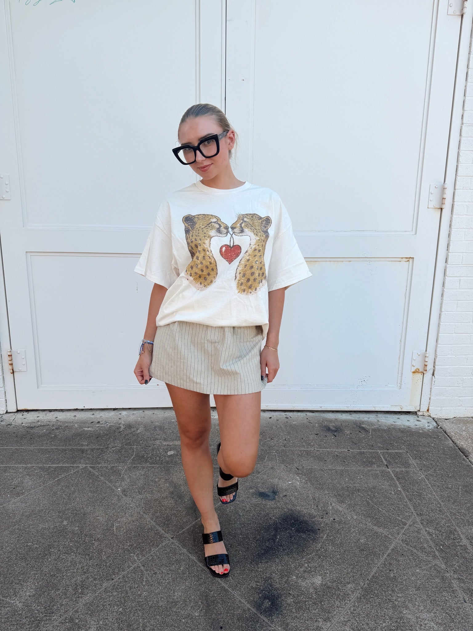 Partners In Crime Cheetah Oversized Graphic Tee