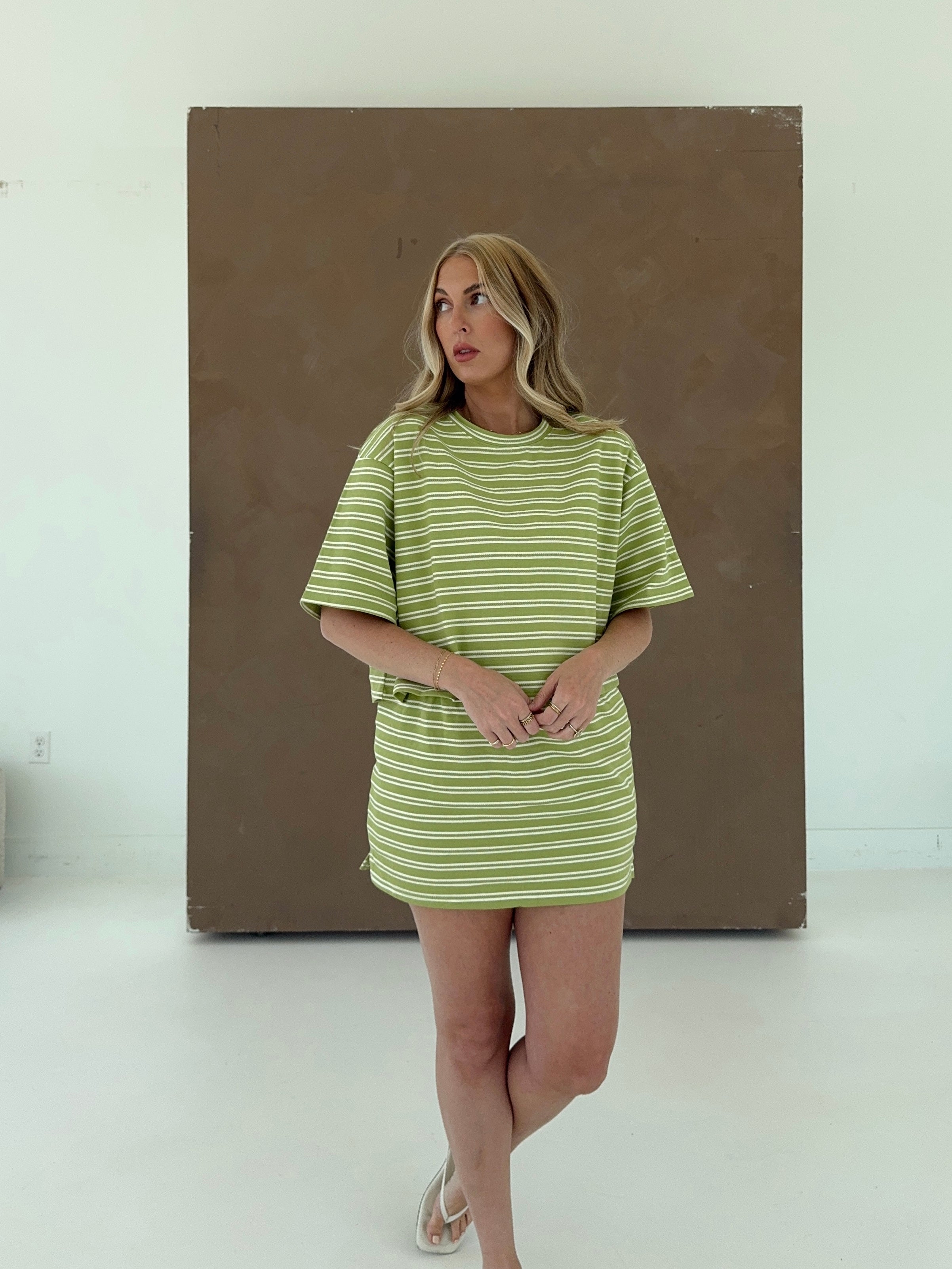 Macy Matcha Stripe Top
