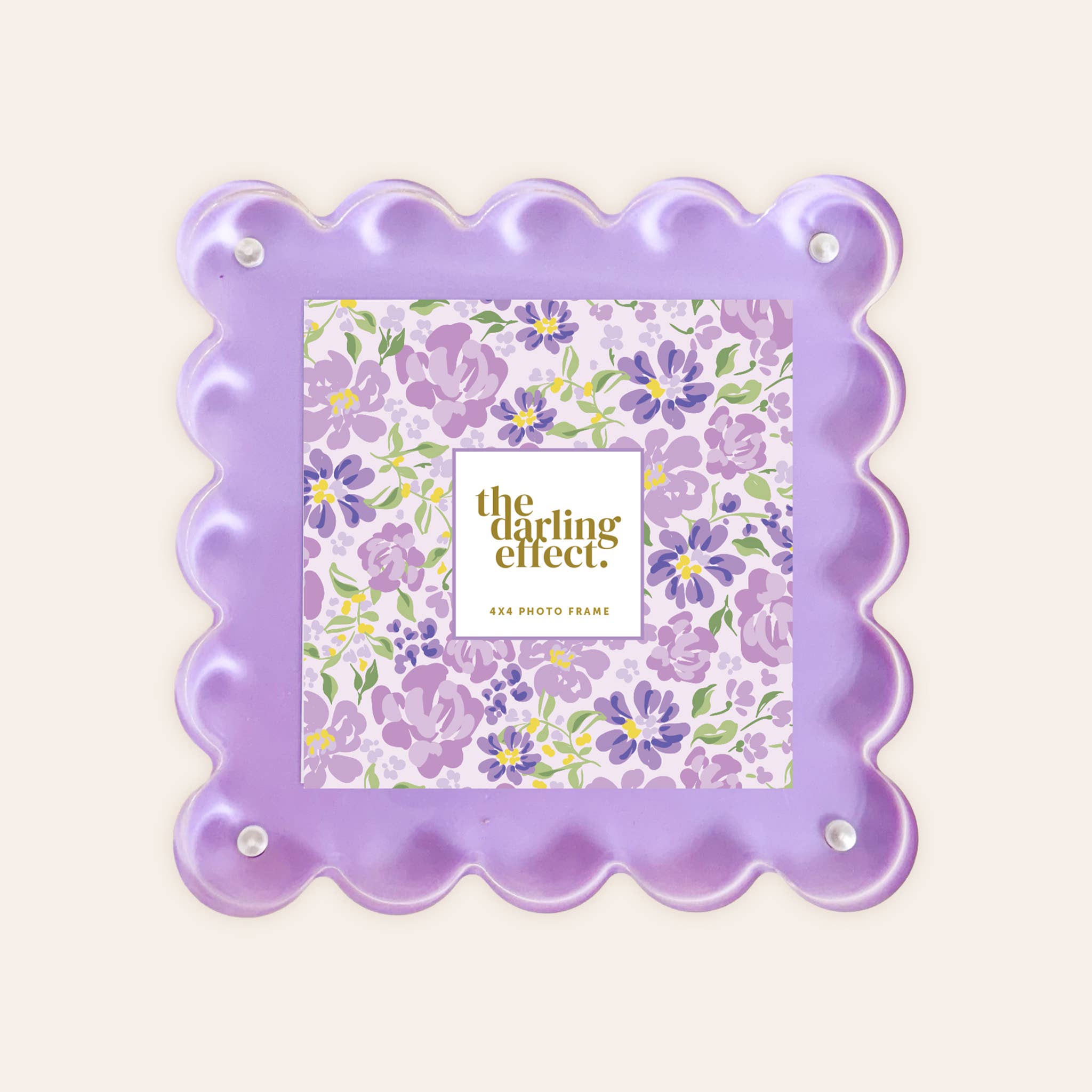 Square Scalloped Acrylic Frame-Purple