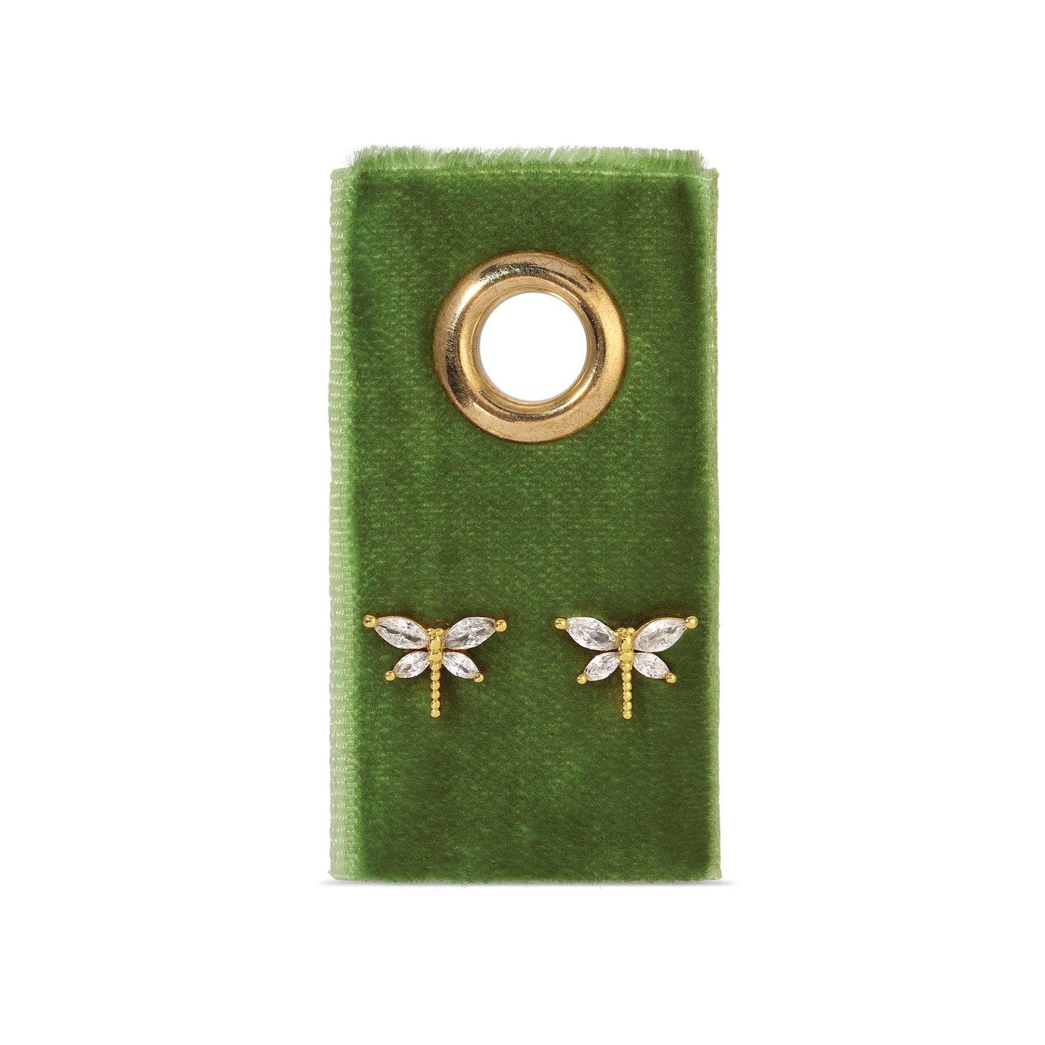 Dragonfly Studs On Velvet Gift Tag