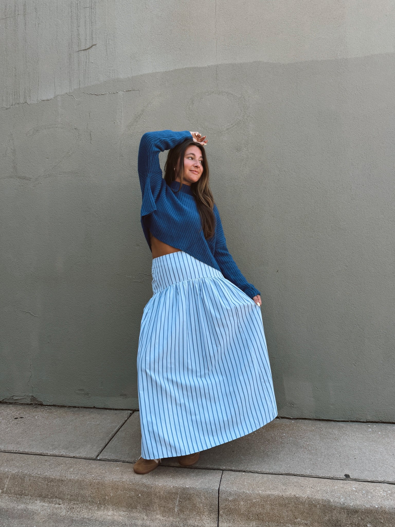 Set Your Sails Skirt - Blue & Navy Stripe