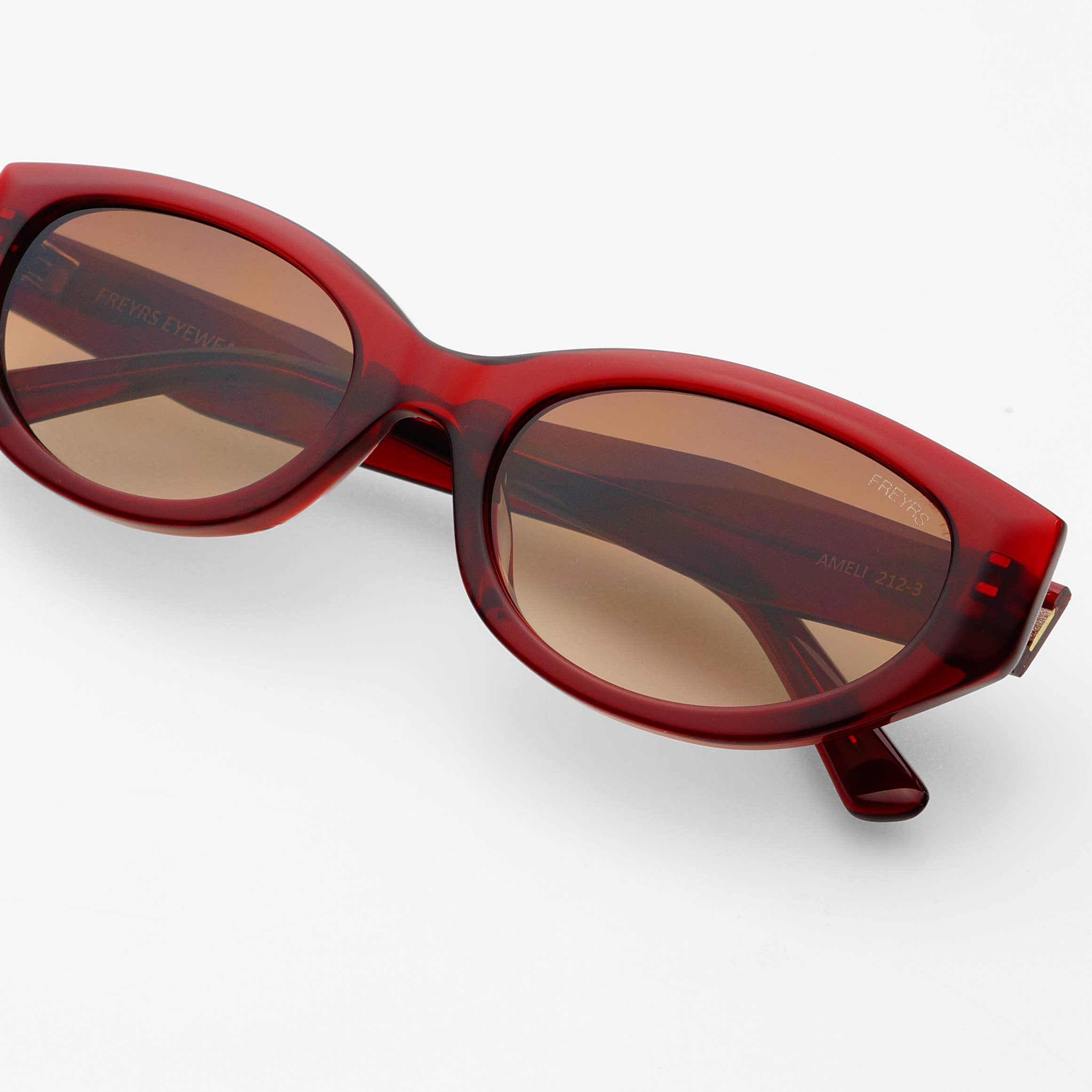 Freyrs Ameli Acetate Cat-Eye Sunglasses: Red