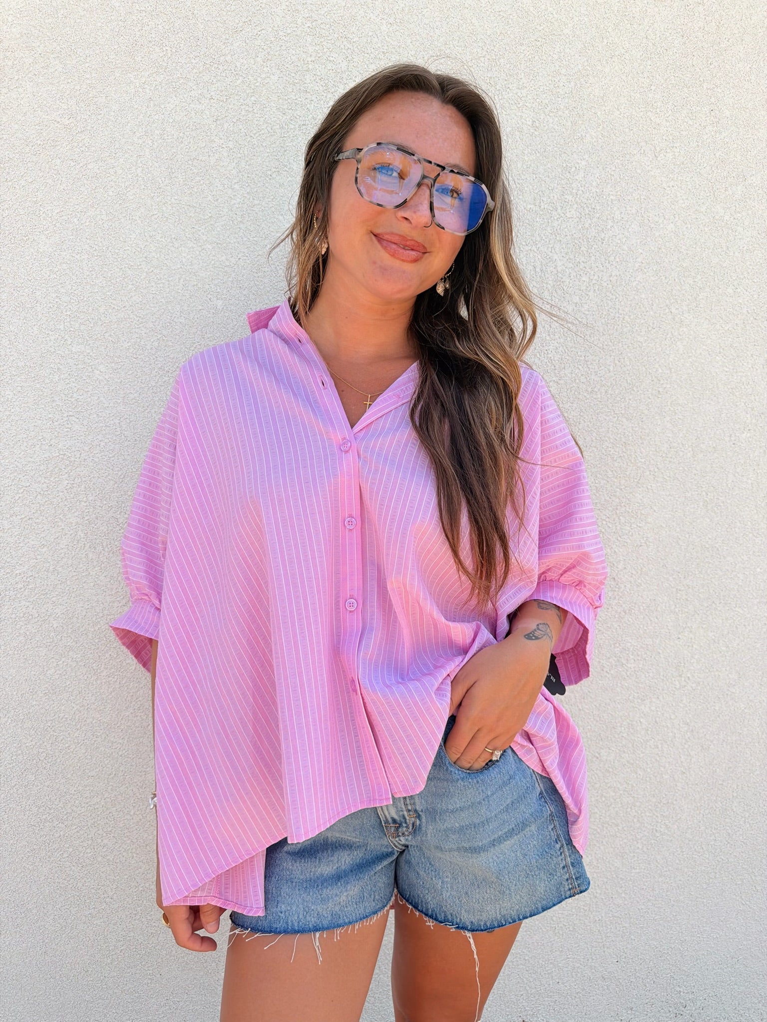 Bubblegum Button Up