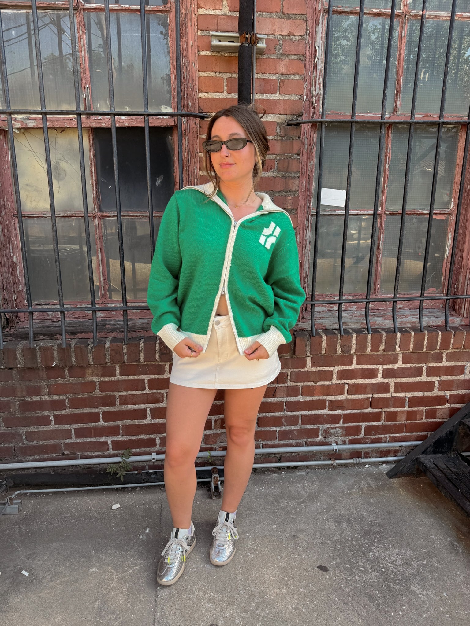 Jiji Rene Cardigan in Vert