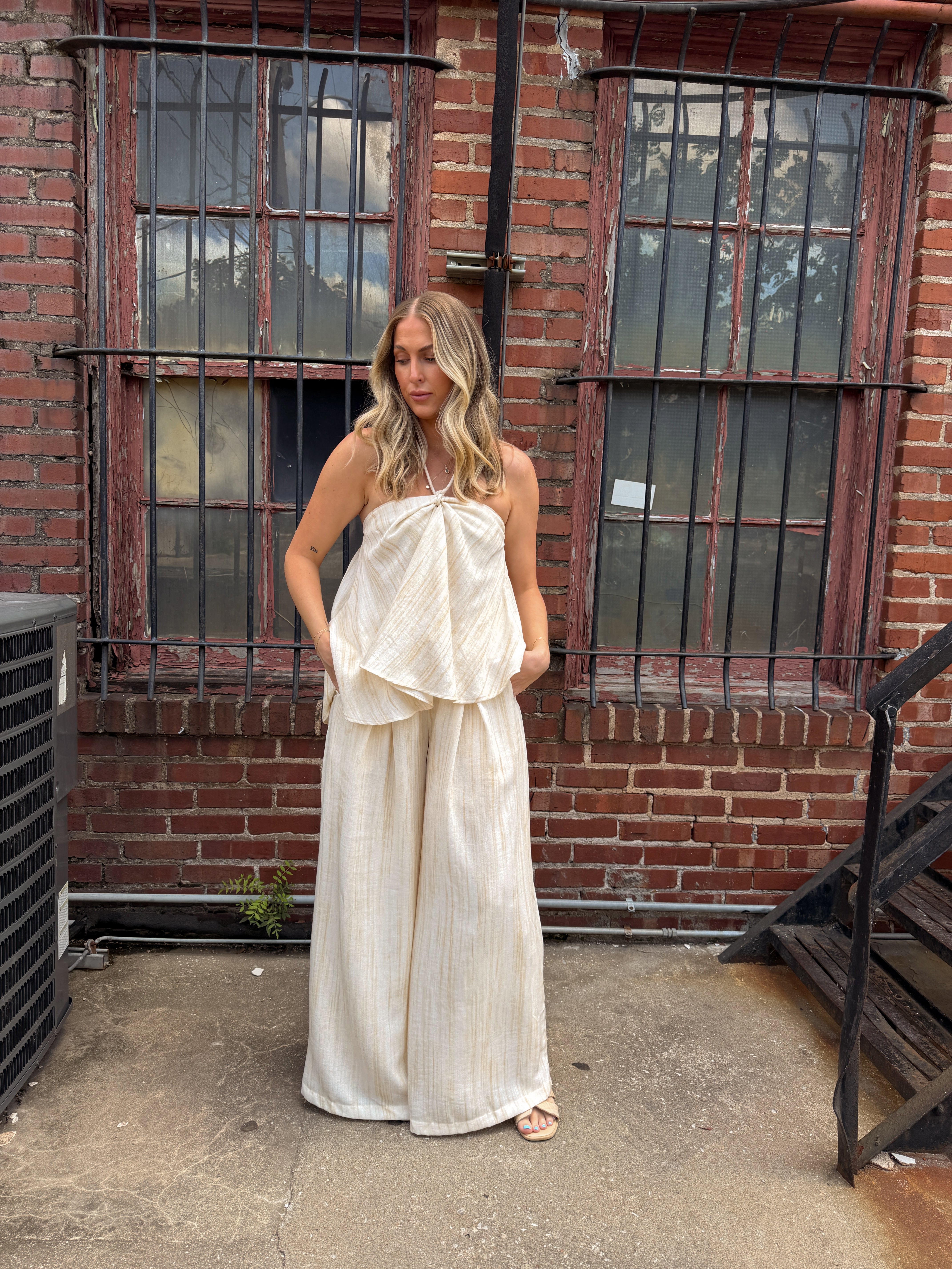 Bri Flowy Pant - Toast