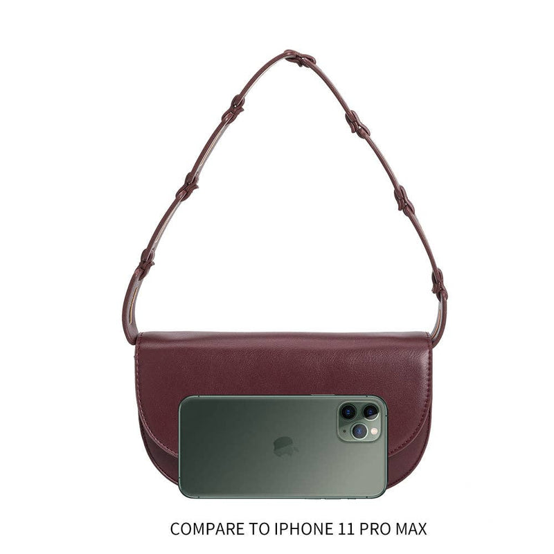 Inez Rust Small Vegan Leather Shoulder Bag