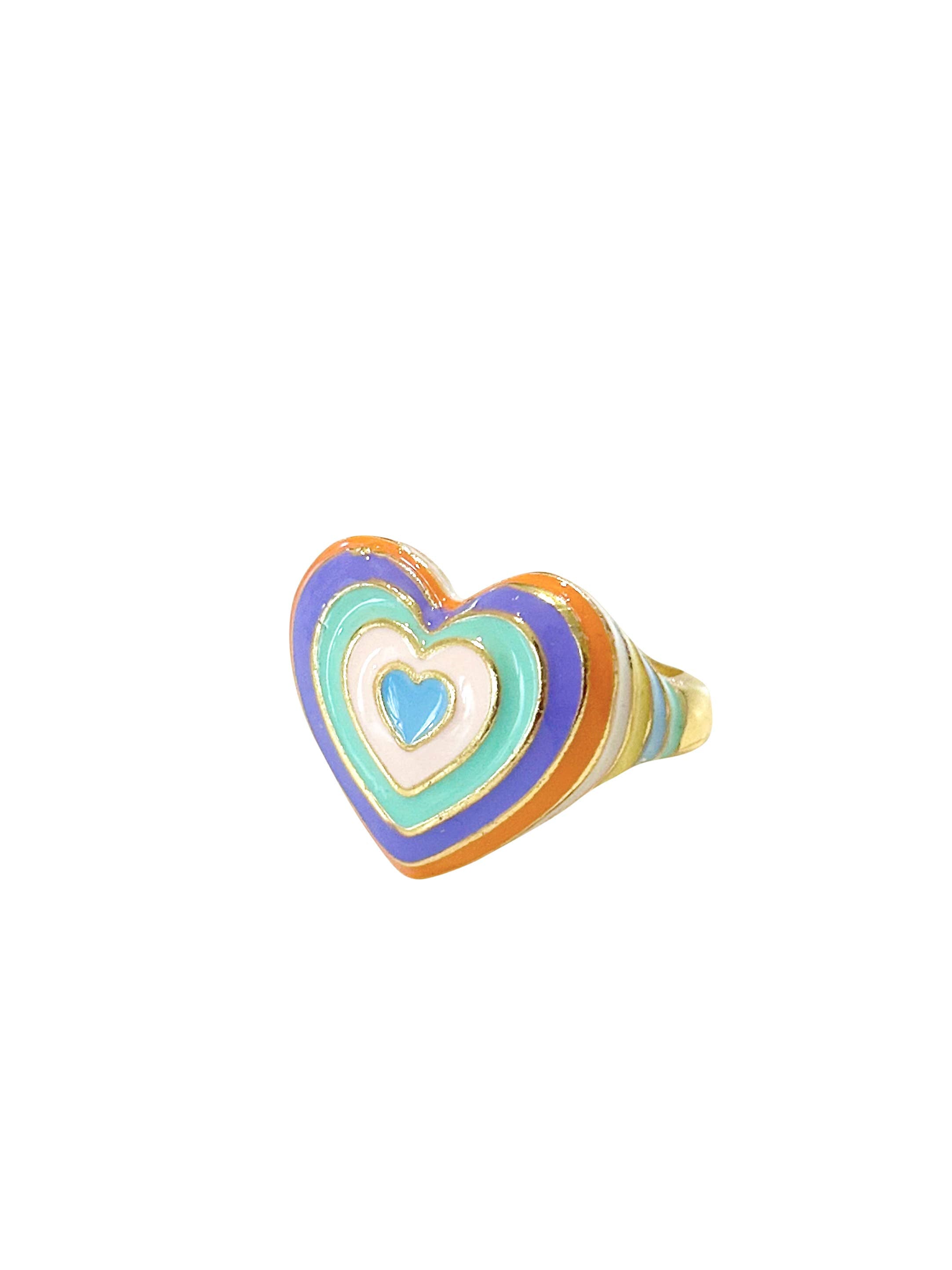 Royal Heart Colorful Statement Ring