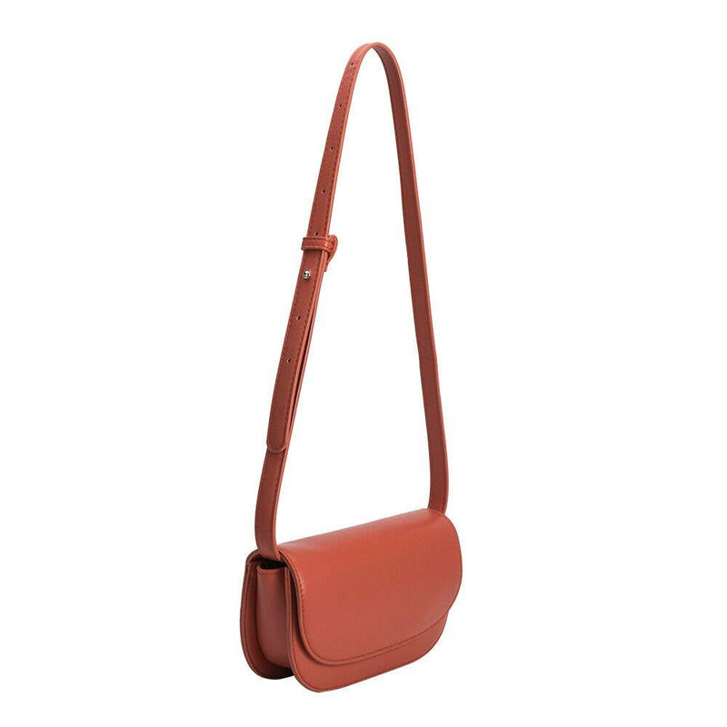 Inez Rust Small Vegan Leather Shoulder Bag