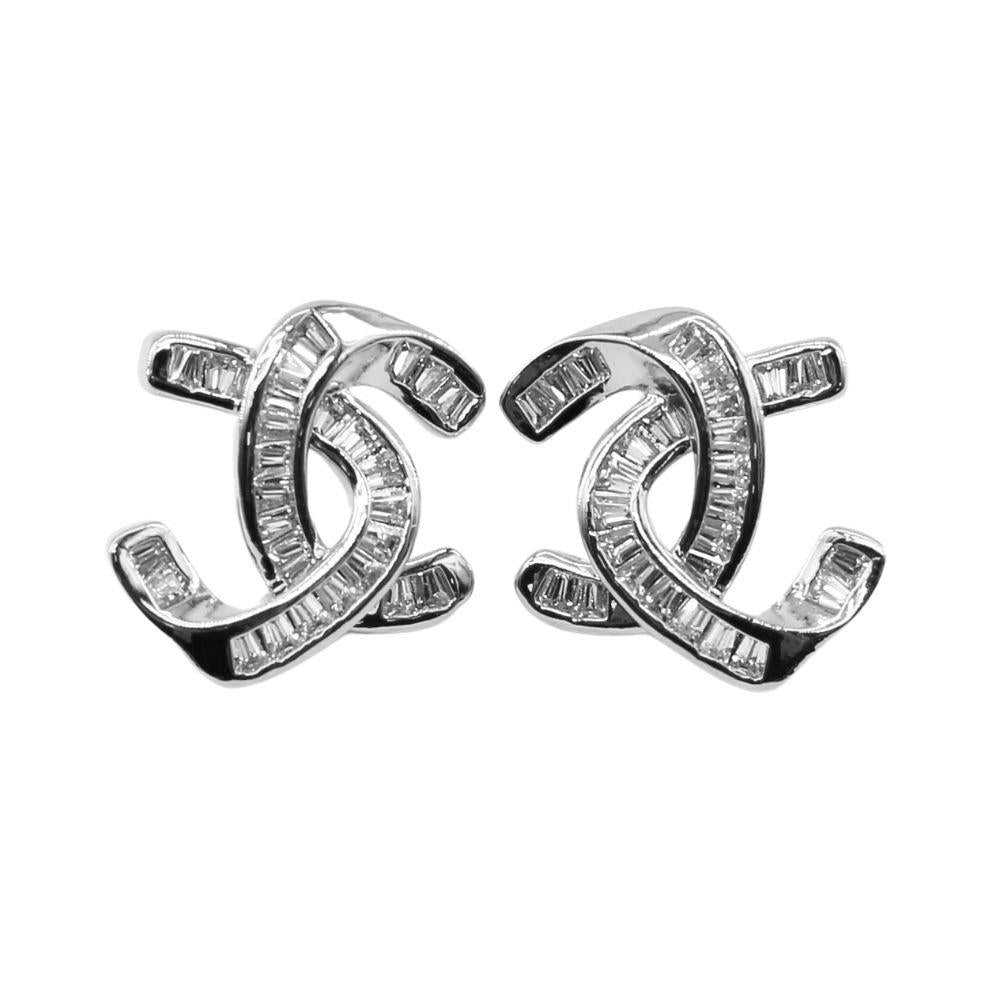 Rhinestone Double C Earring