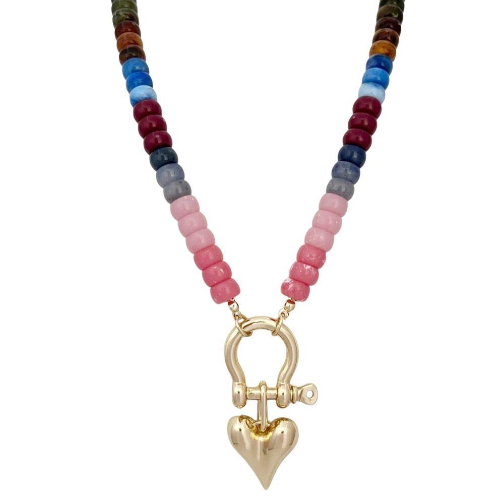 Gold Heart Beaded Necklace