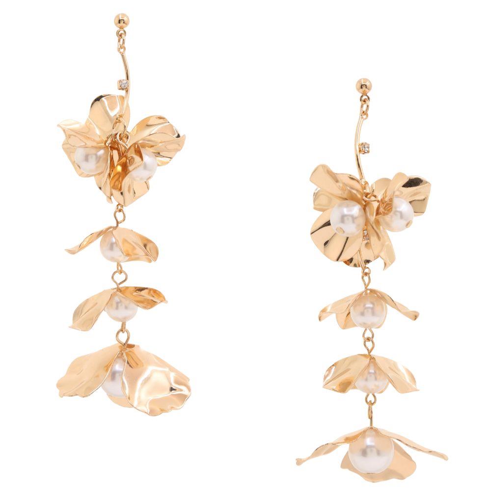 Pearl Petal Dangle Earrings