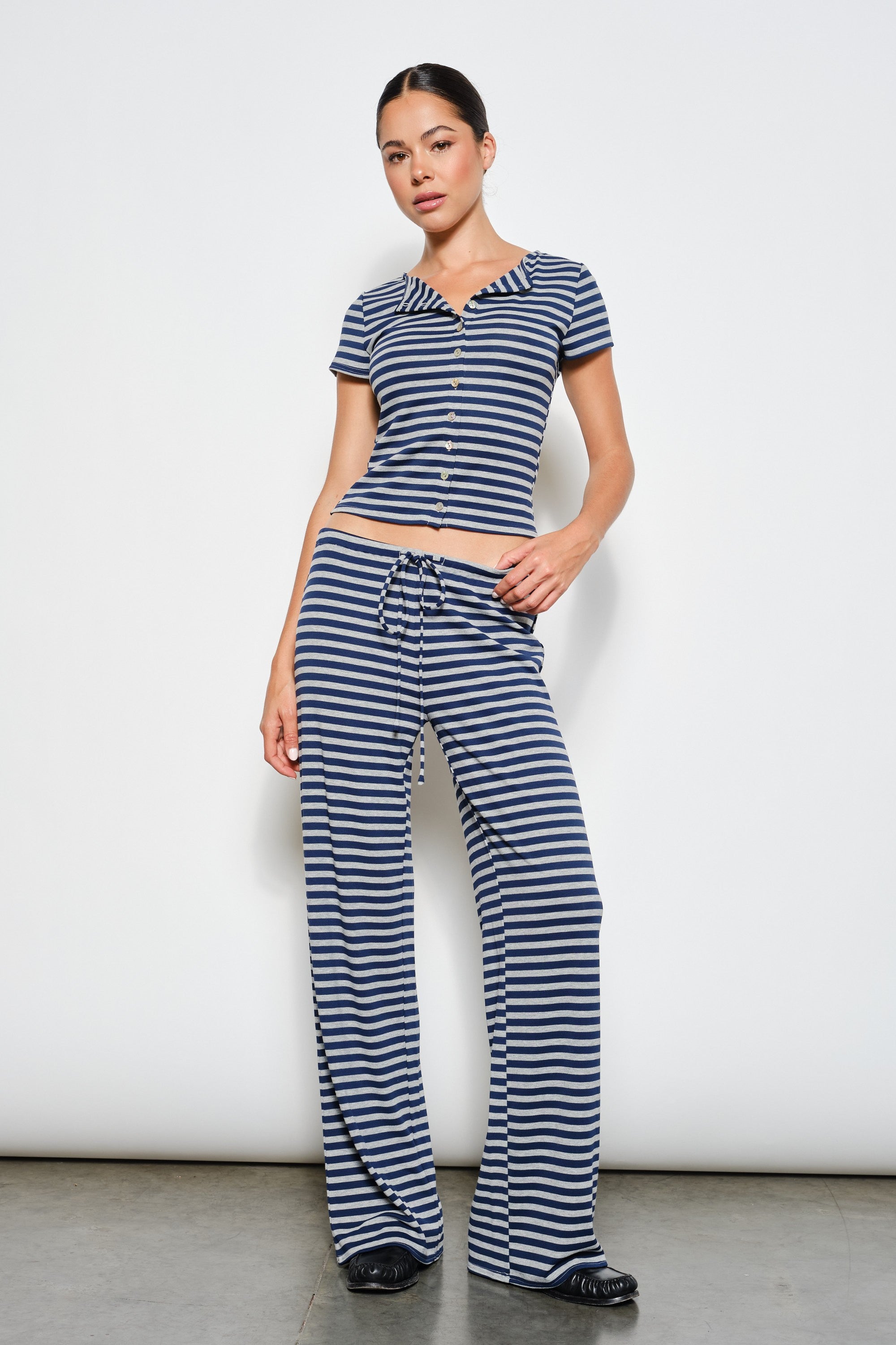PRE-ORDER (ETA 7/17) Brady Striped Pants - Navy/Grey