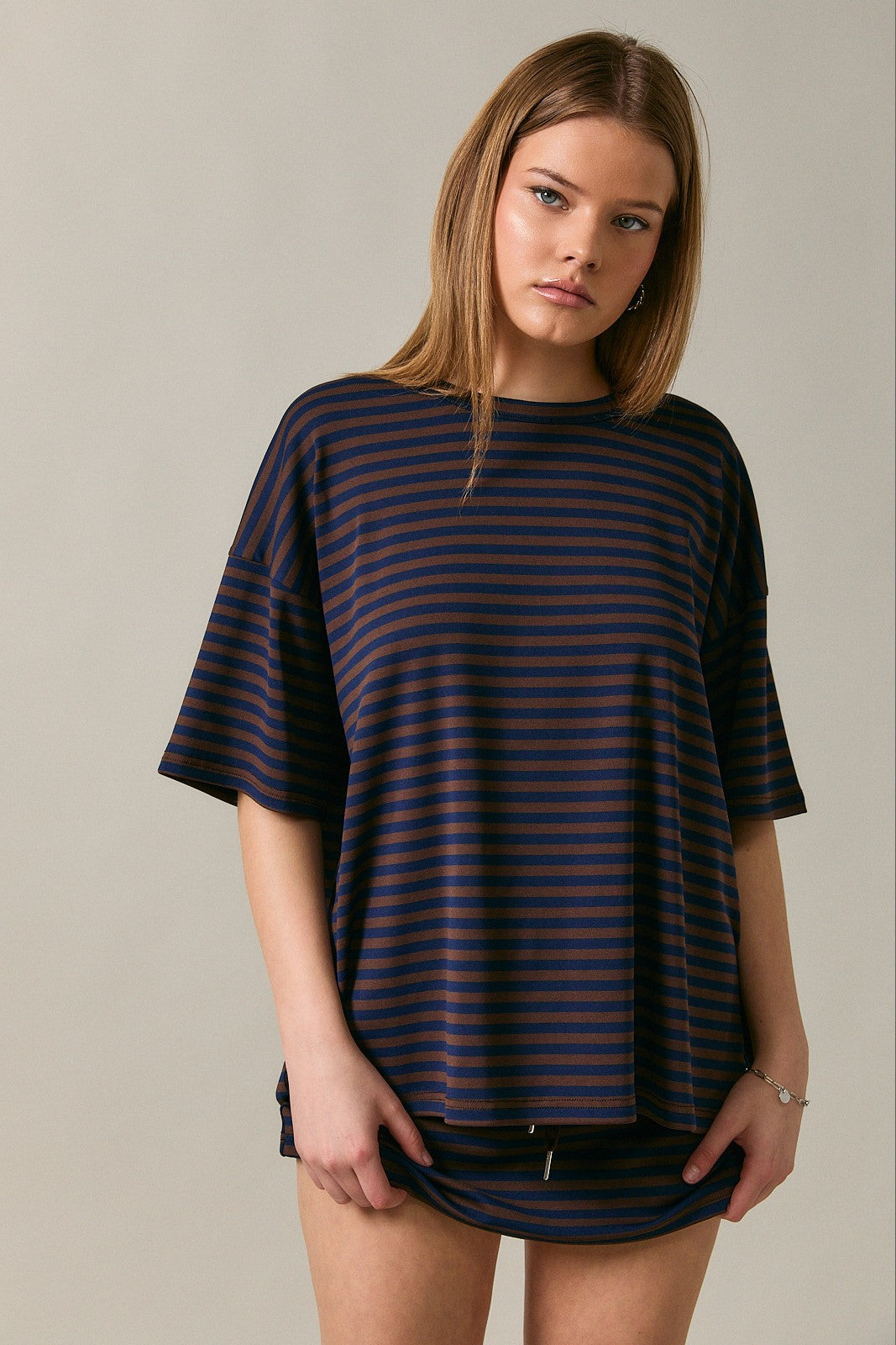 PRE-ORDER (ETA 7/30) Weekender Stripe Top - Brown/Navy
