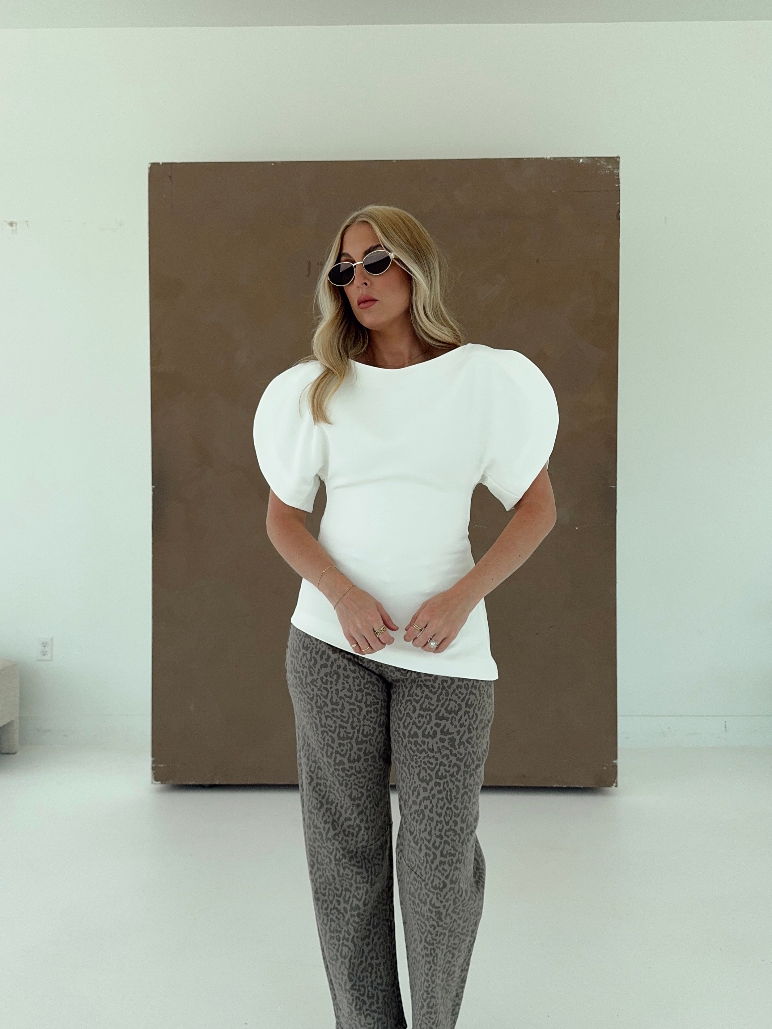 structured white asymmetrical top