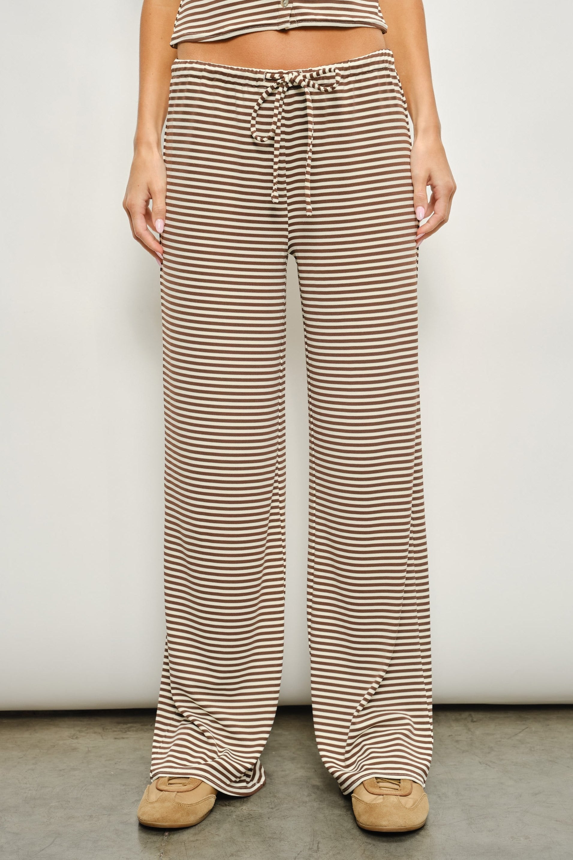 PRE-ORDER (ETA 7/17) Brady Striped Pants - Brown/Ivory