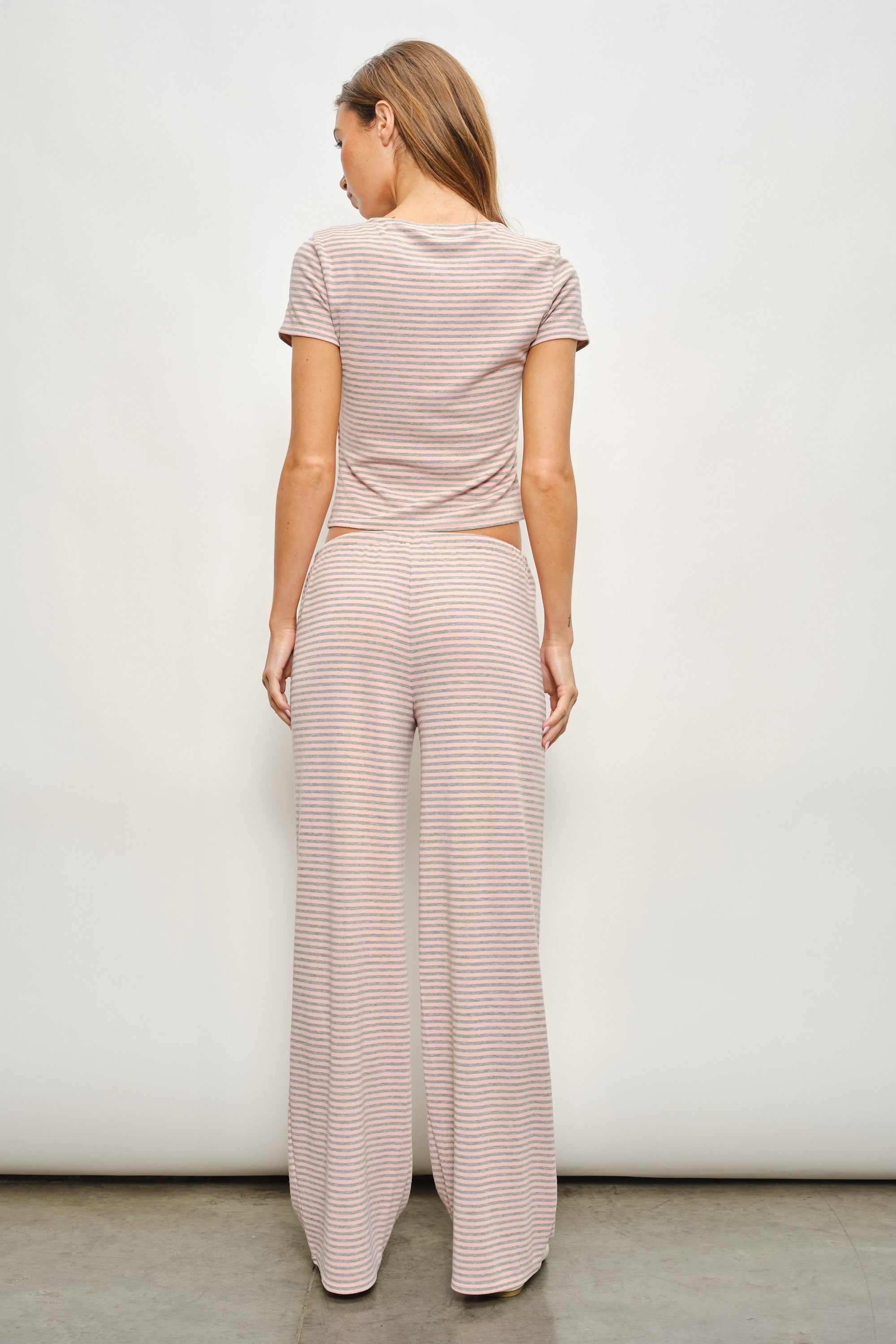 PRE-ORDER (ETA 6/26) Brady Striped Pants - Pink/Grey