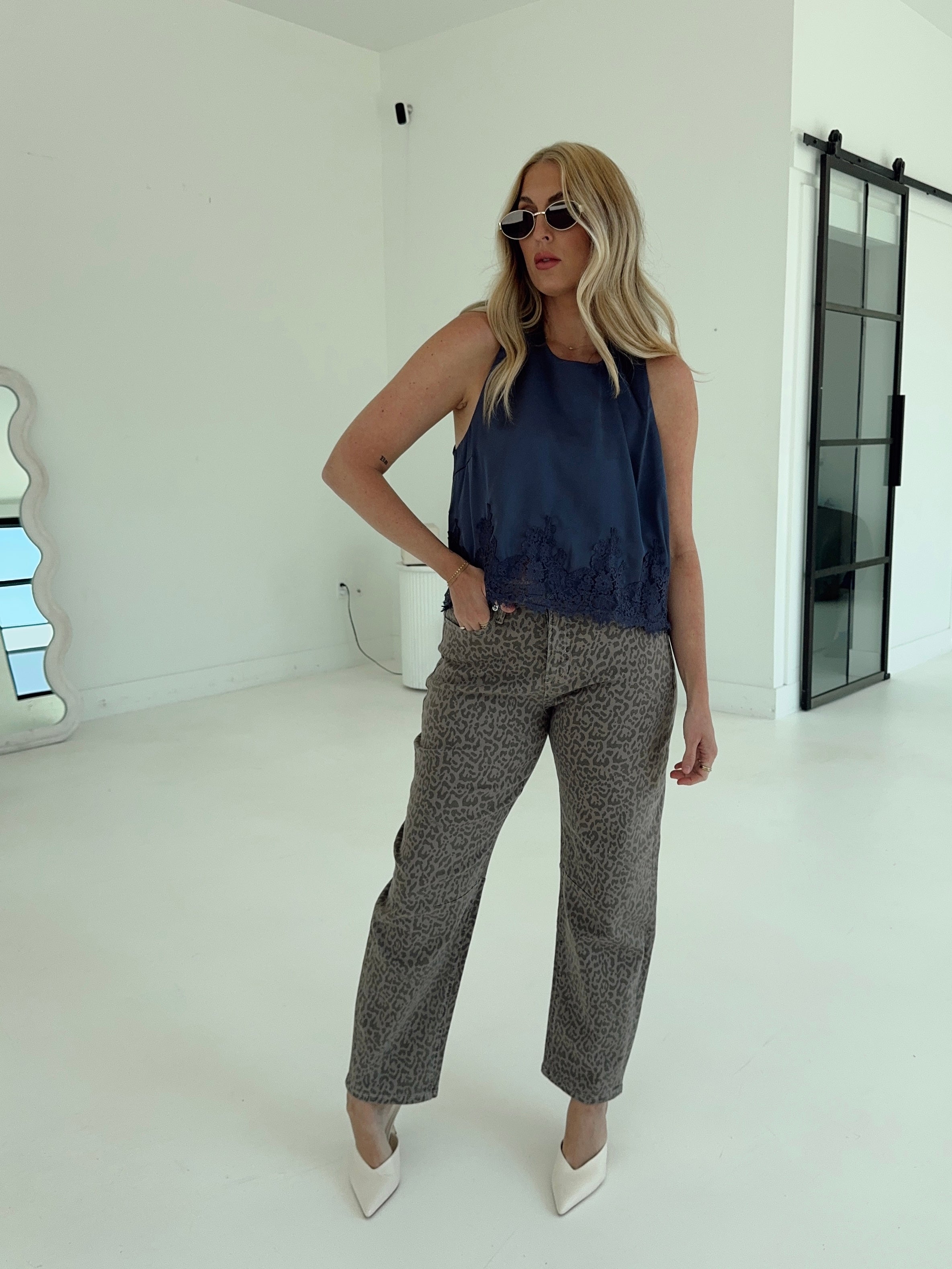 Pre-Order Hadley Halter Neck Lace Trim Sleeveless Top (eta 9/30)
