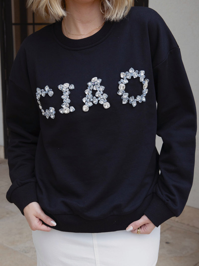 Endless Rose Letter Patch Sweatshirt