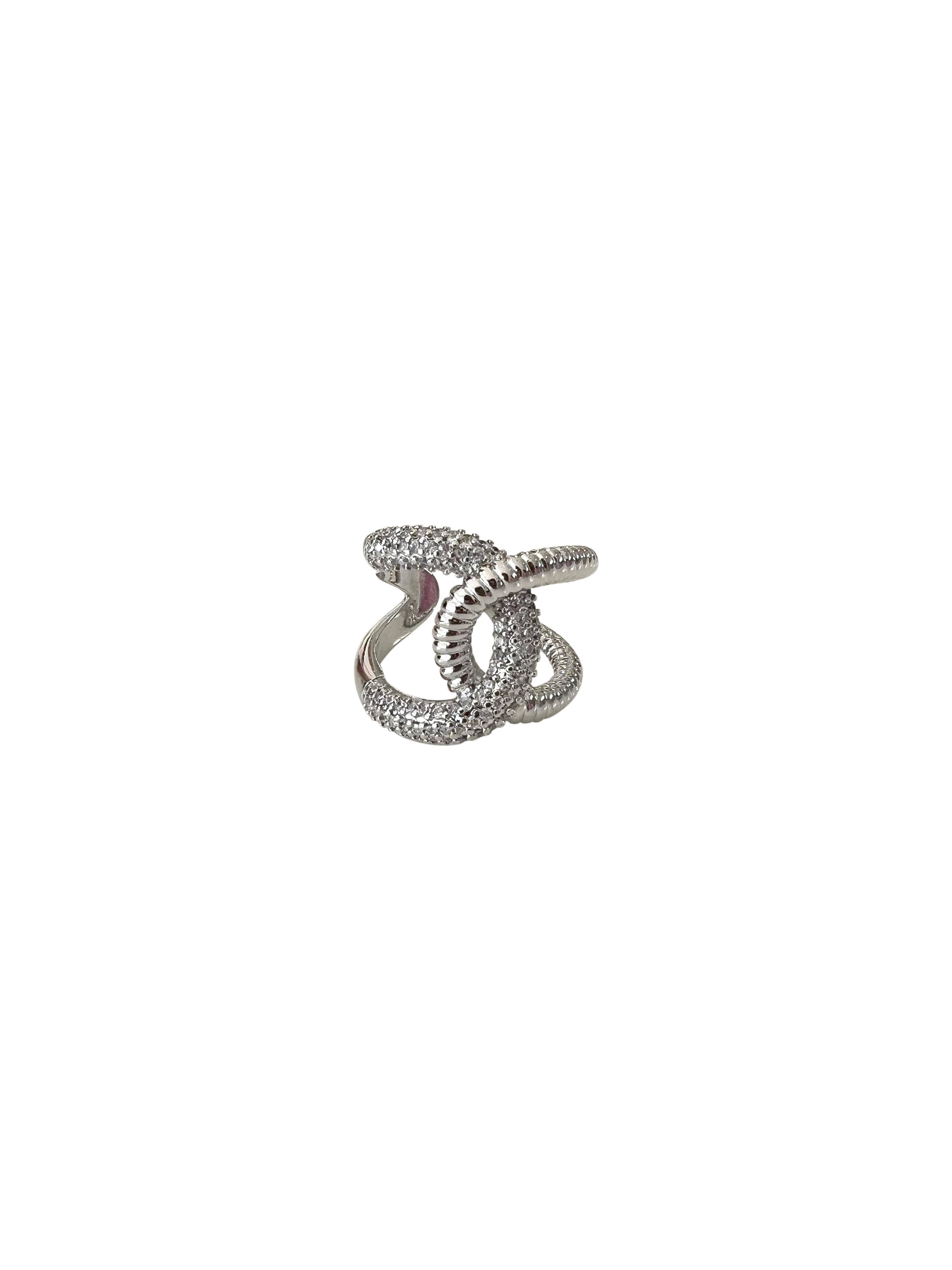 Gemelli Silver Twist Ring