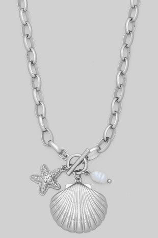 Seashell Silver Chain Necklace