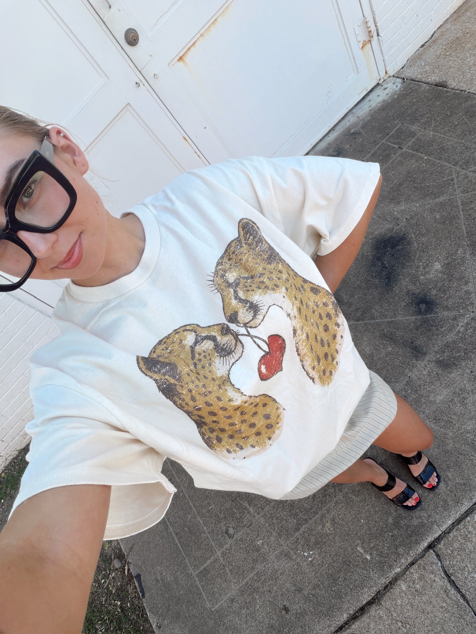 Partners In Crime Cheetah Oversized Graphic Tee