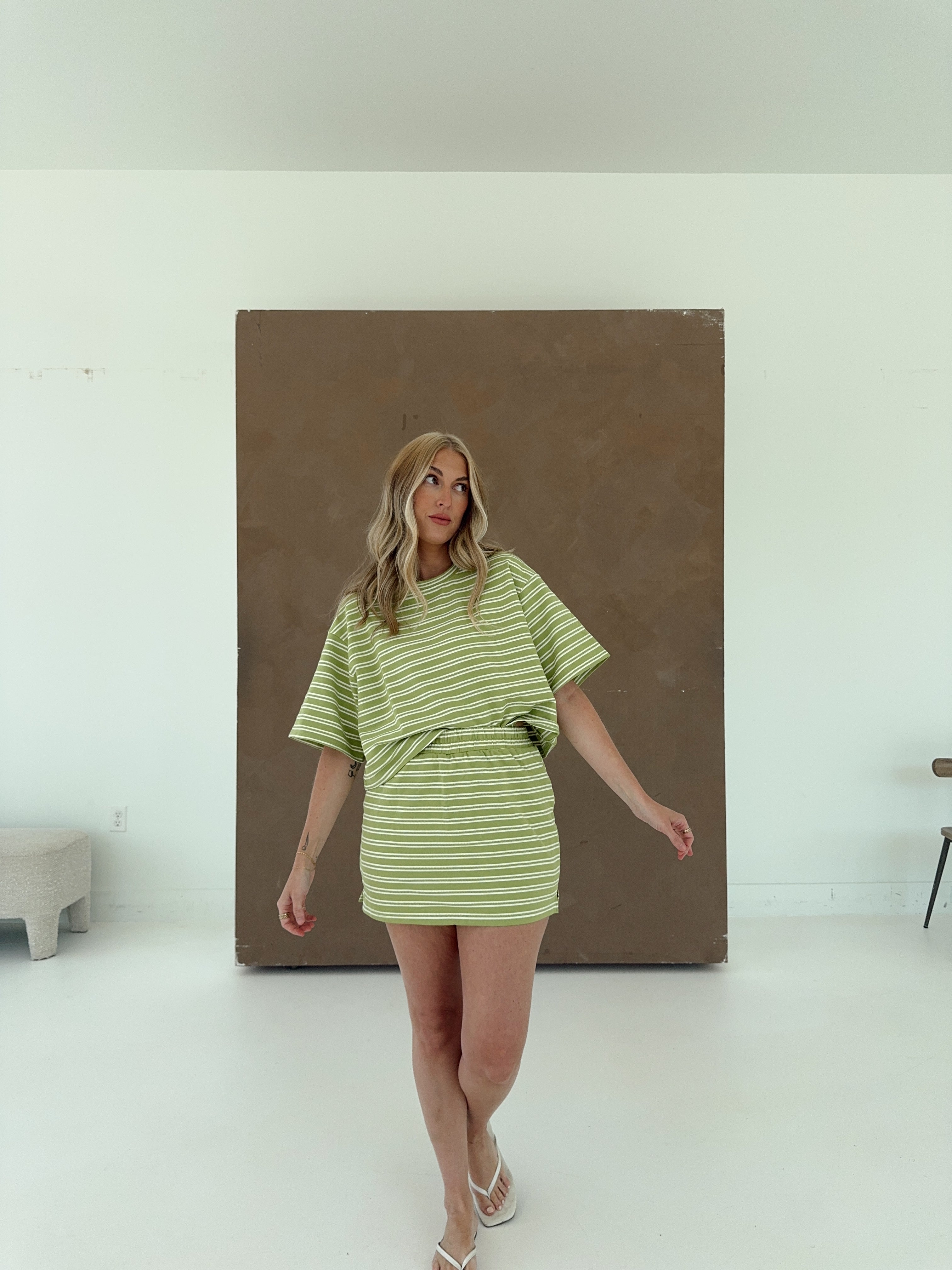Macy Matcha Stripe Top