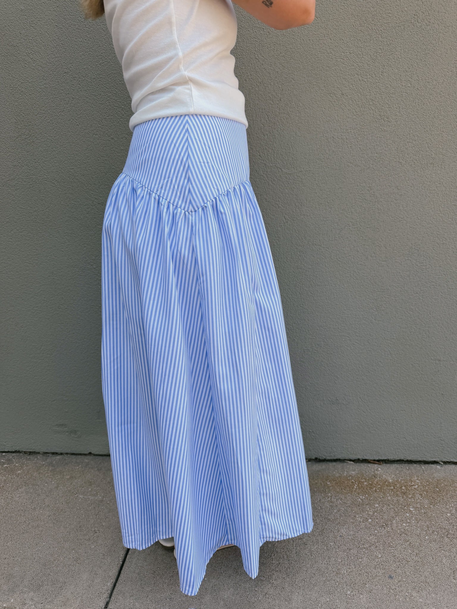 Set Your Sails Skirt - Blue & White Stripe