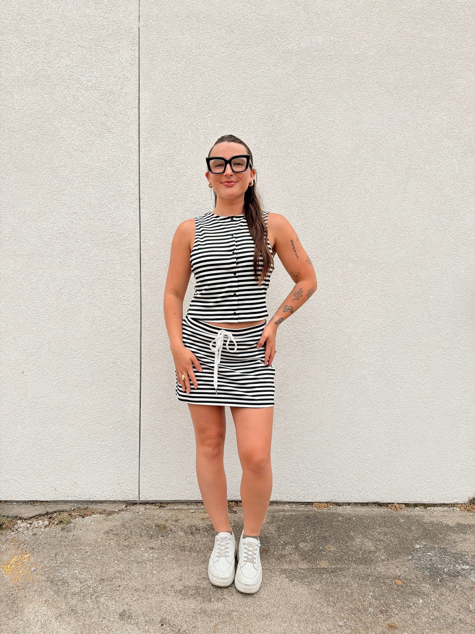 Weekender Stripe Top - Black & White