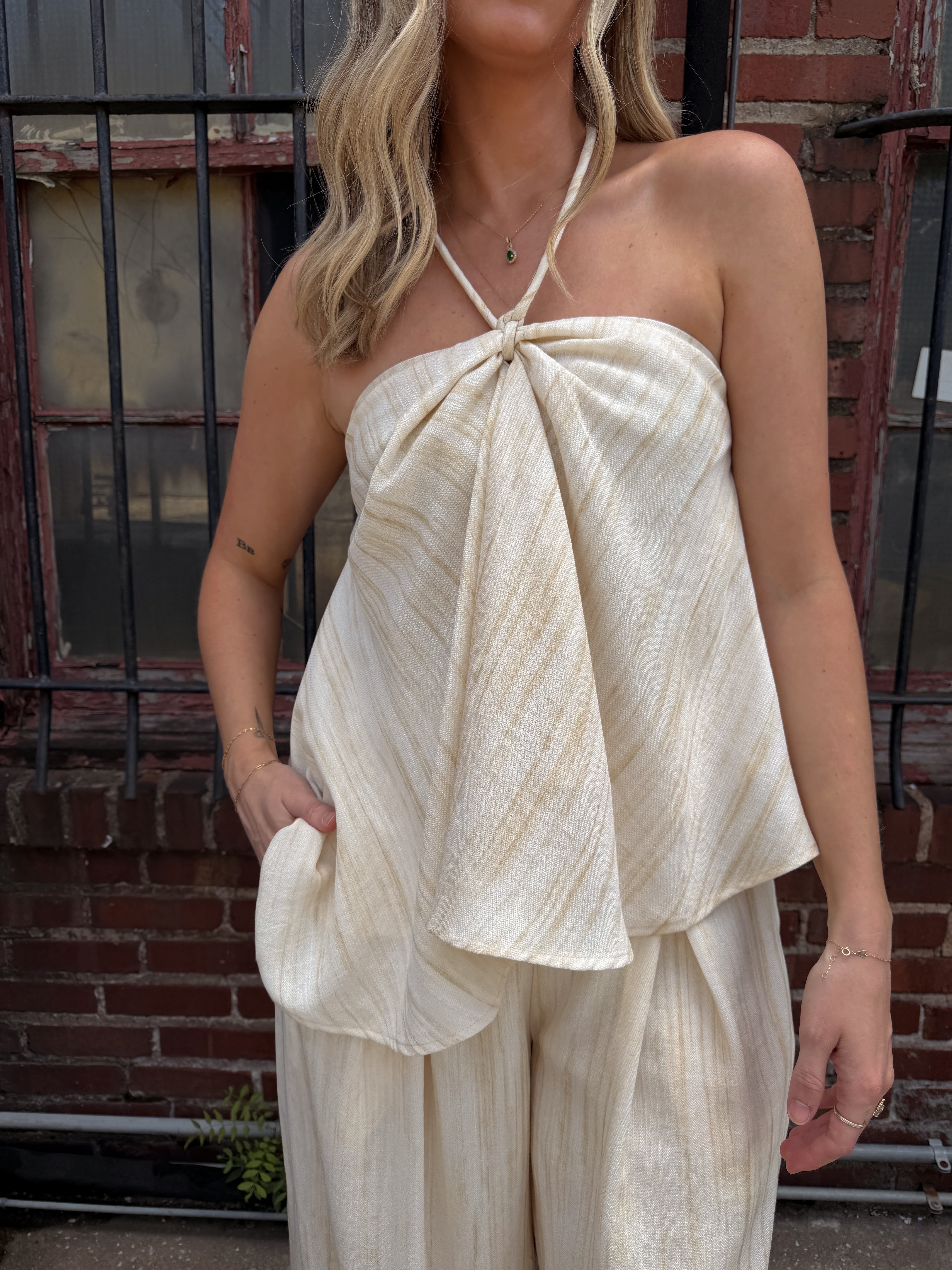 Bri Halter Top - Toast