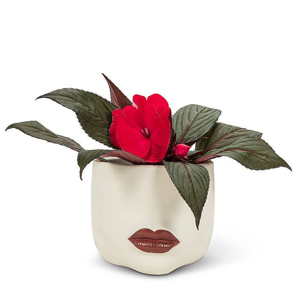 Small Red Lip Planter - 5"D