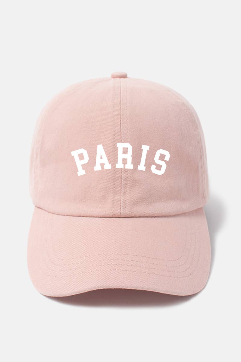 Paris Embroidery Cotton Hat - Dusty Pink