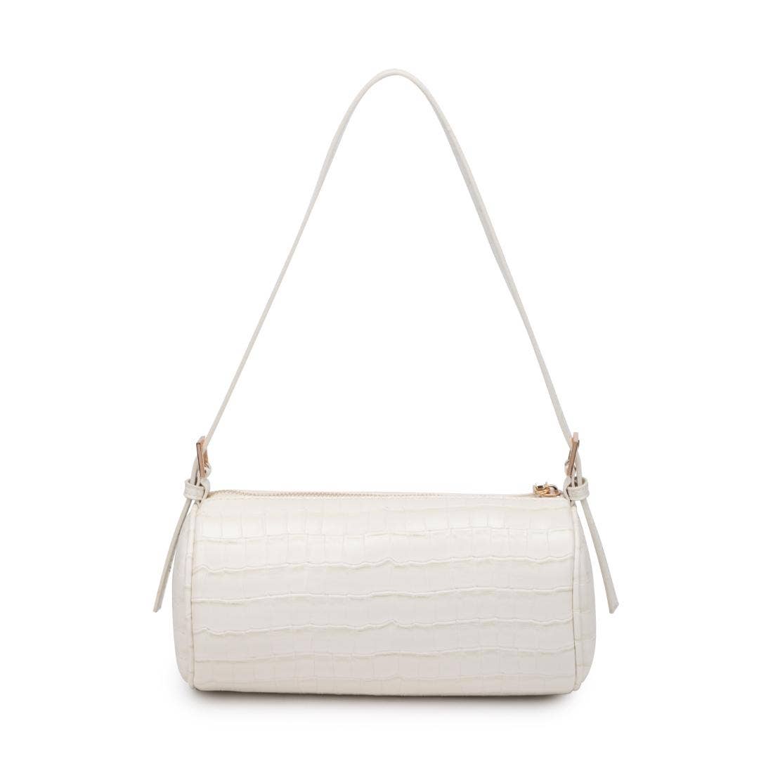 Rachel - Croco Shoulder Bag: Bone