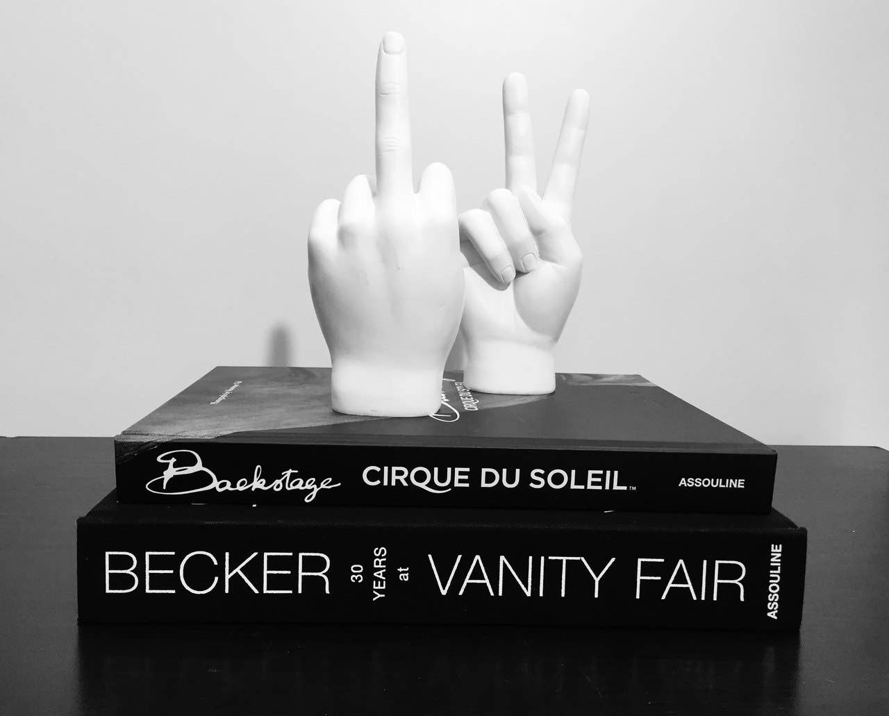 White Peace Sign Tabletop - 8" tall