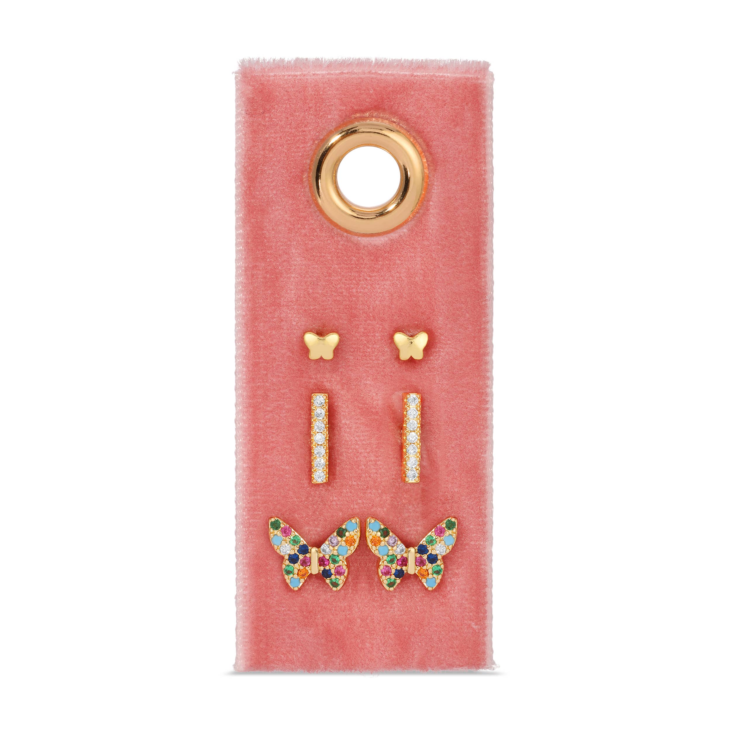 Butterfly Velvet Stud Gift Set