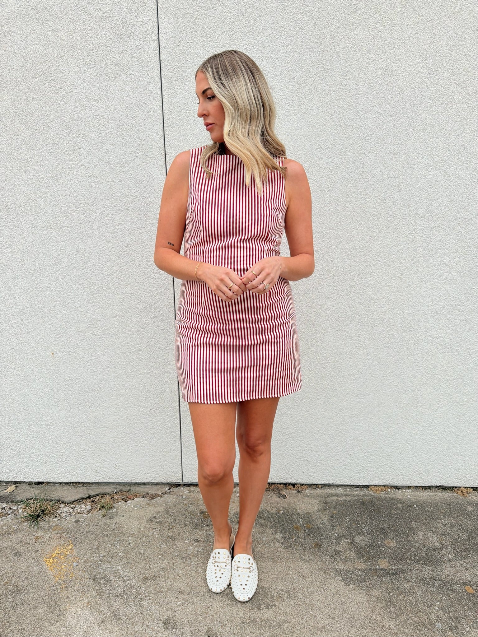 Red Stripe Mini Dress