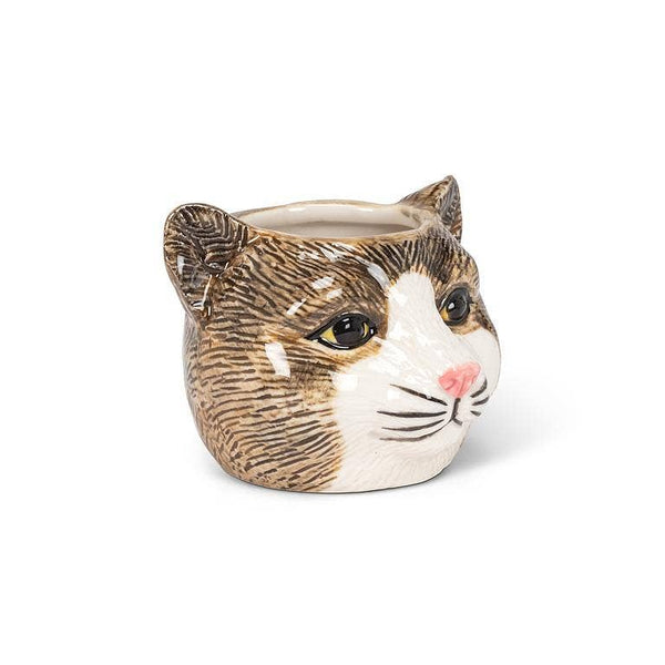 Small Tabby Cat Planter