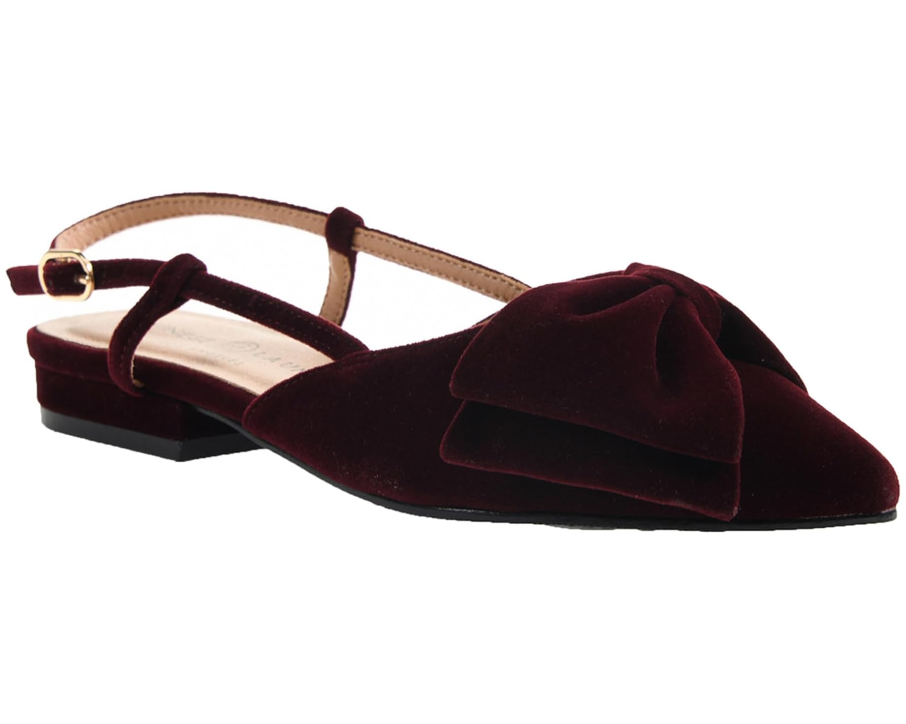 Chinese Laundry Harmony Burgundy Velvet Ankle Strap Flat